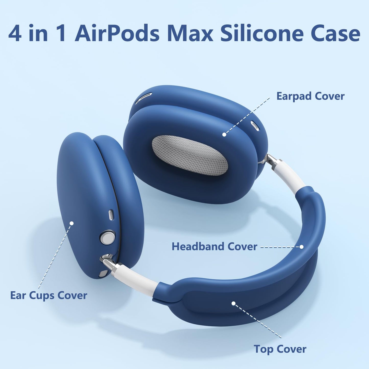 Case for Airpods Max Headphones, Ear Pad Case Cover/Ear Cups Cover/Headband Cover for AirPods Max 2 & 1 (USB-C/Lightning) (2026/2024/2020), Silicone for Apple Airpod Max 2,Accessories Cases,Deep Green WN420