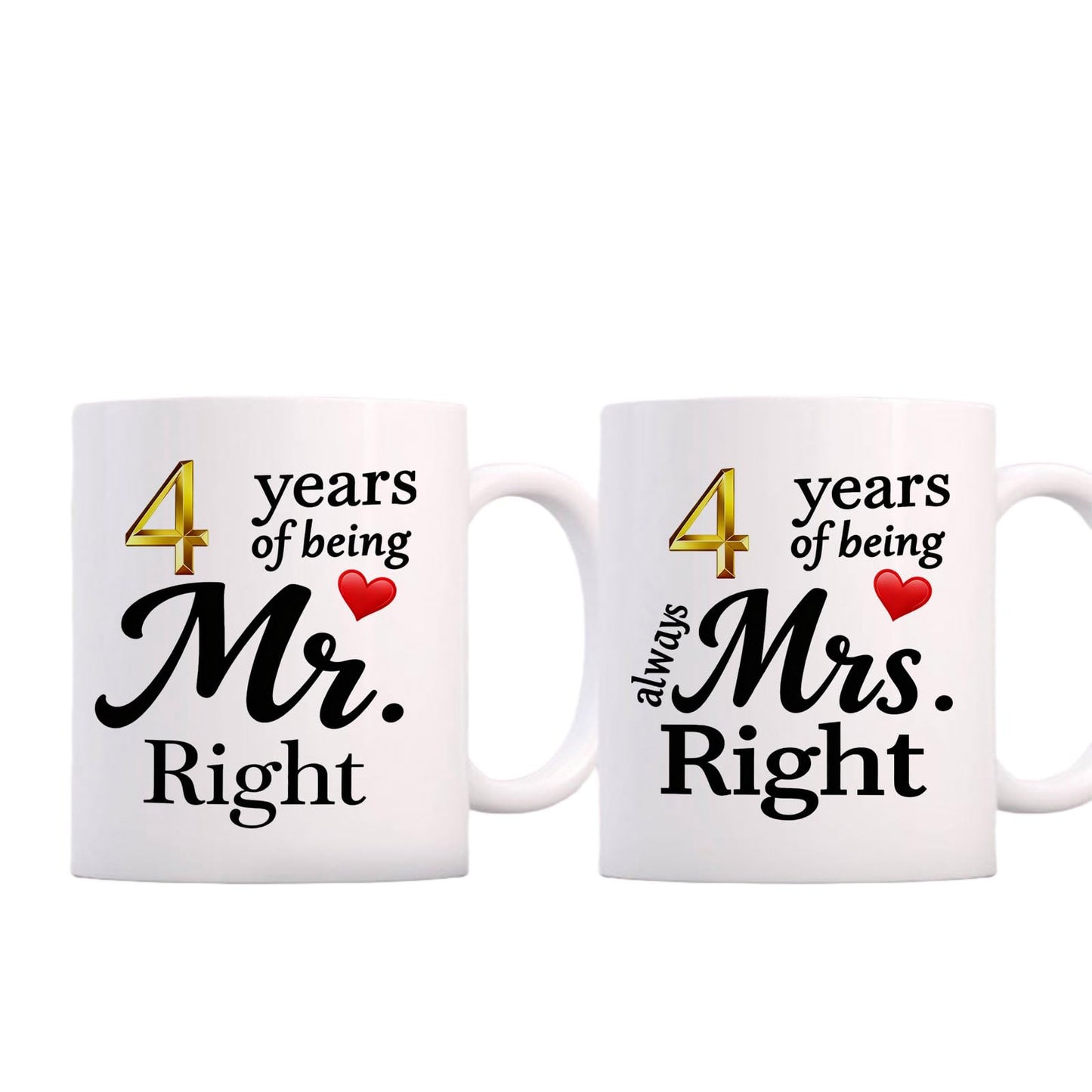 10 Year Anniversary For Couple Coffee Mugs Set of 2-10th Wedding Gifts Decorations for Parents Grandparents Husband Wife Him Her 11oz (10th) BST220