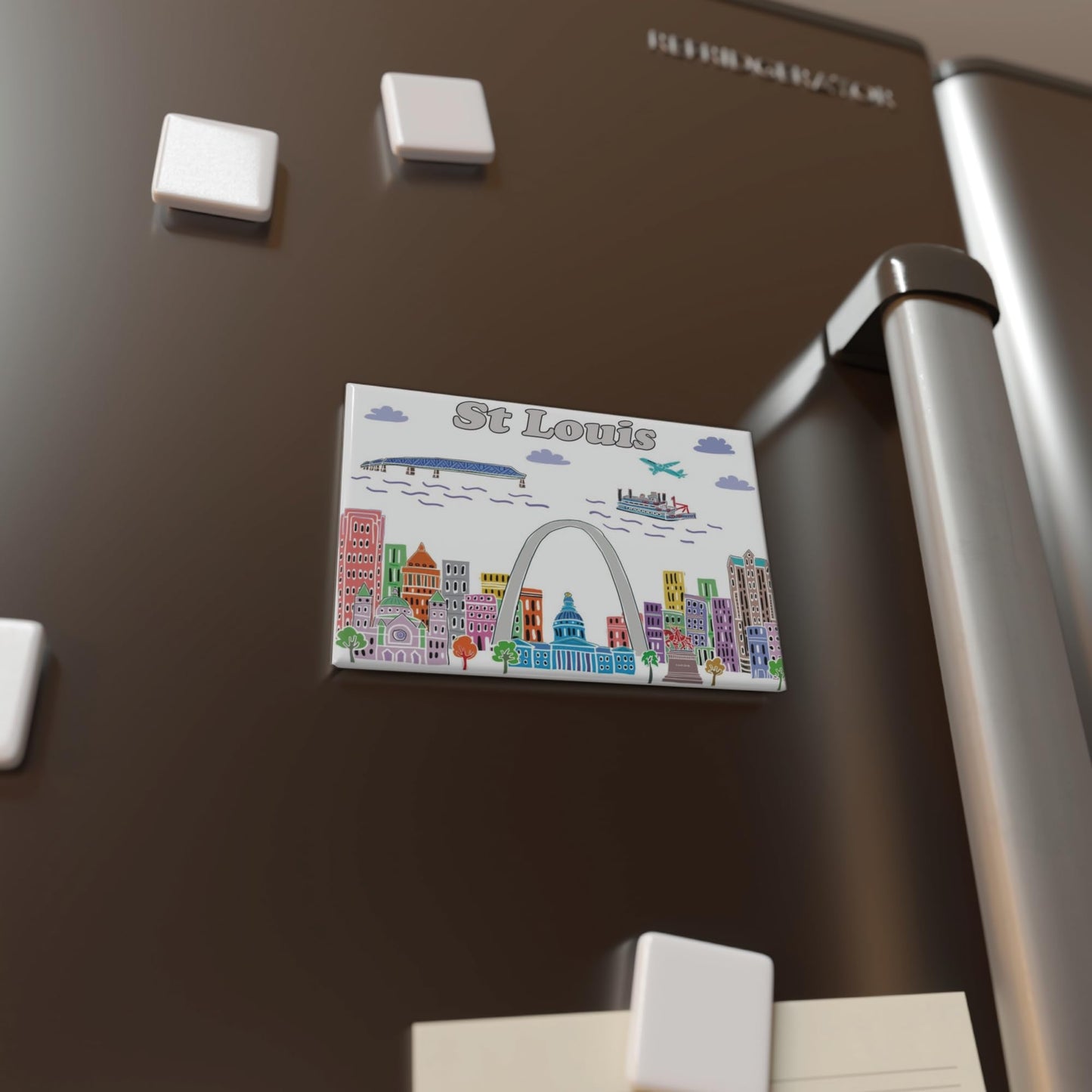 City Themed Artwork Magnet Collection by Beary Blu - Designed in The USA, Collectible Souvenirs Gifts 2.5" x 3.5" (Dallas) BST220