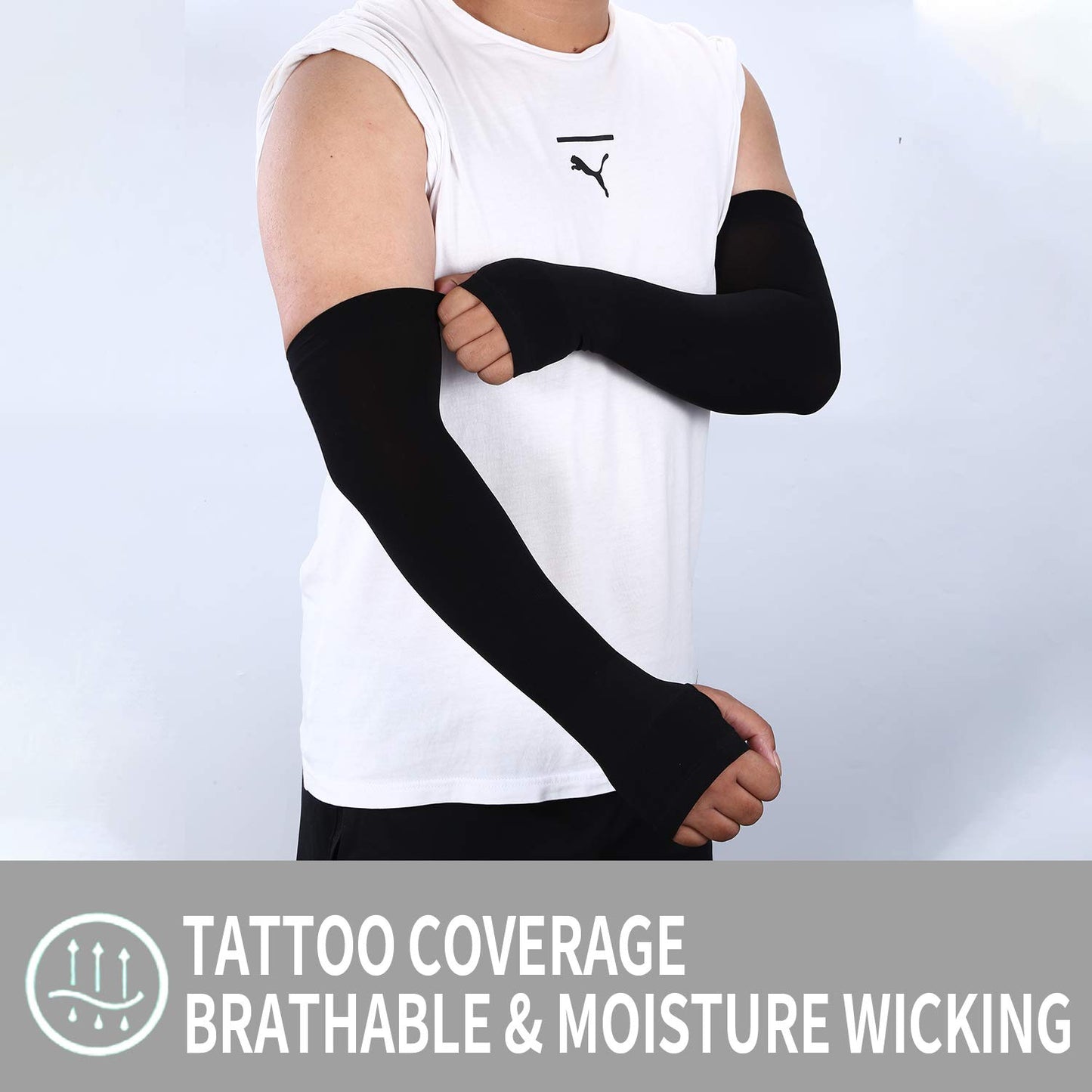 Arm Sleeves for Women Men Hand Cover Cooling Compression Arm Sleeve Tattoo Cover Up Sleeves to Cover Arm Warmers WN420