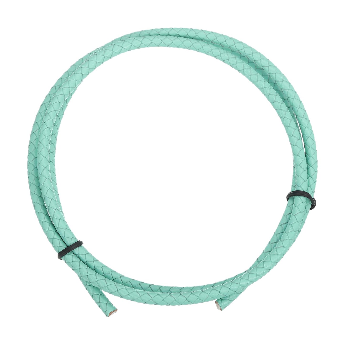 MECCANIXITY 1.1 Yards Bolo Tie Cord 6mm Diameter Round Braided Leather Strip 1 Meter Long for Bracelet Necklace Beading, Yellow WN420