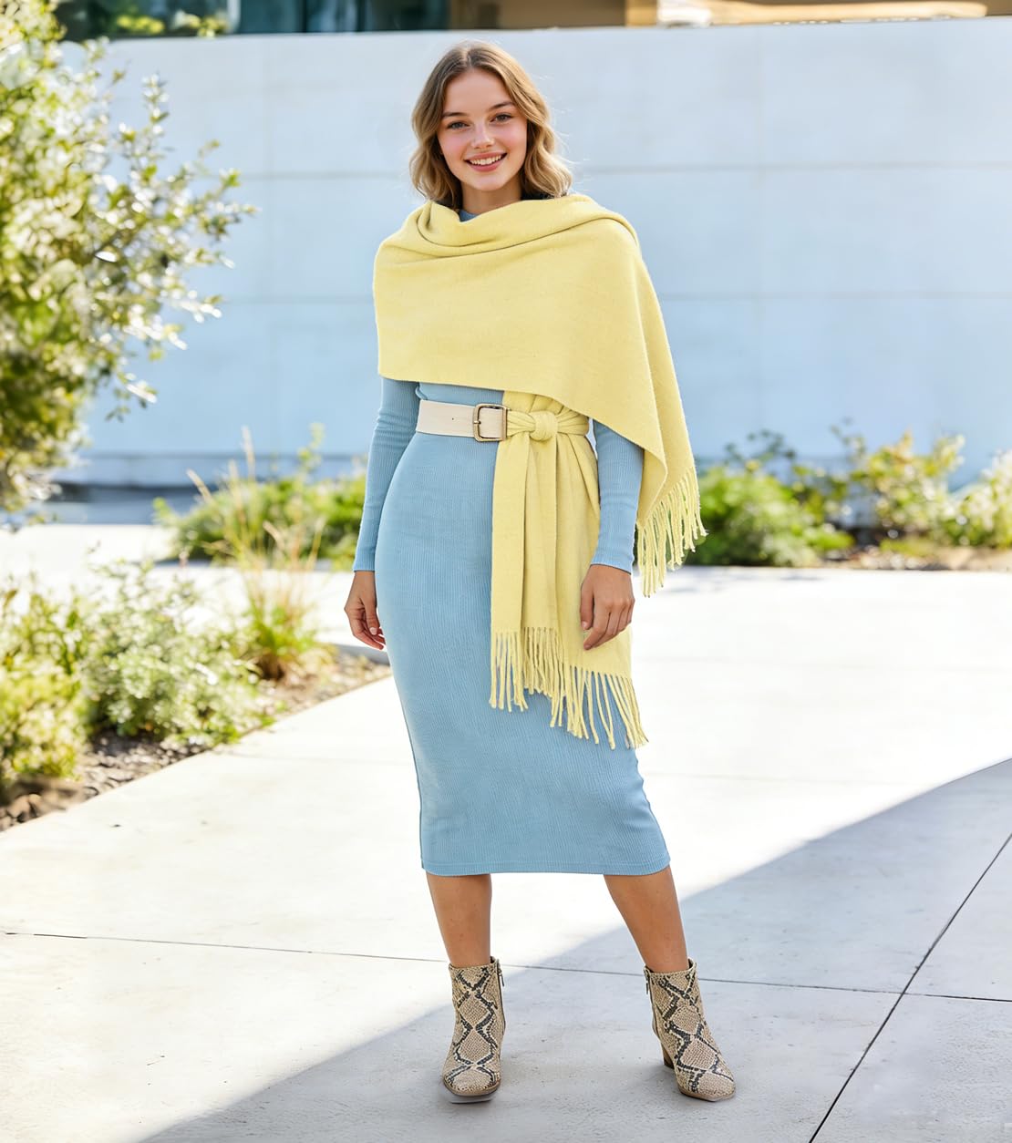 Winter Soft Long Scarf, Pashmina Shawls and Wraps, Warm Large Scarves for Men Women Evening Dress Wedding WN420
