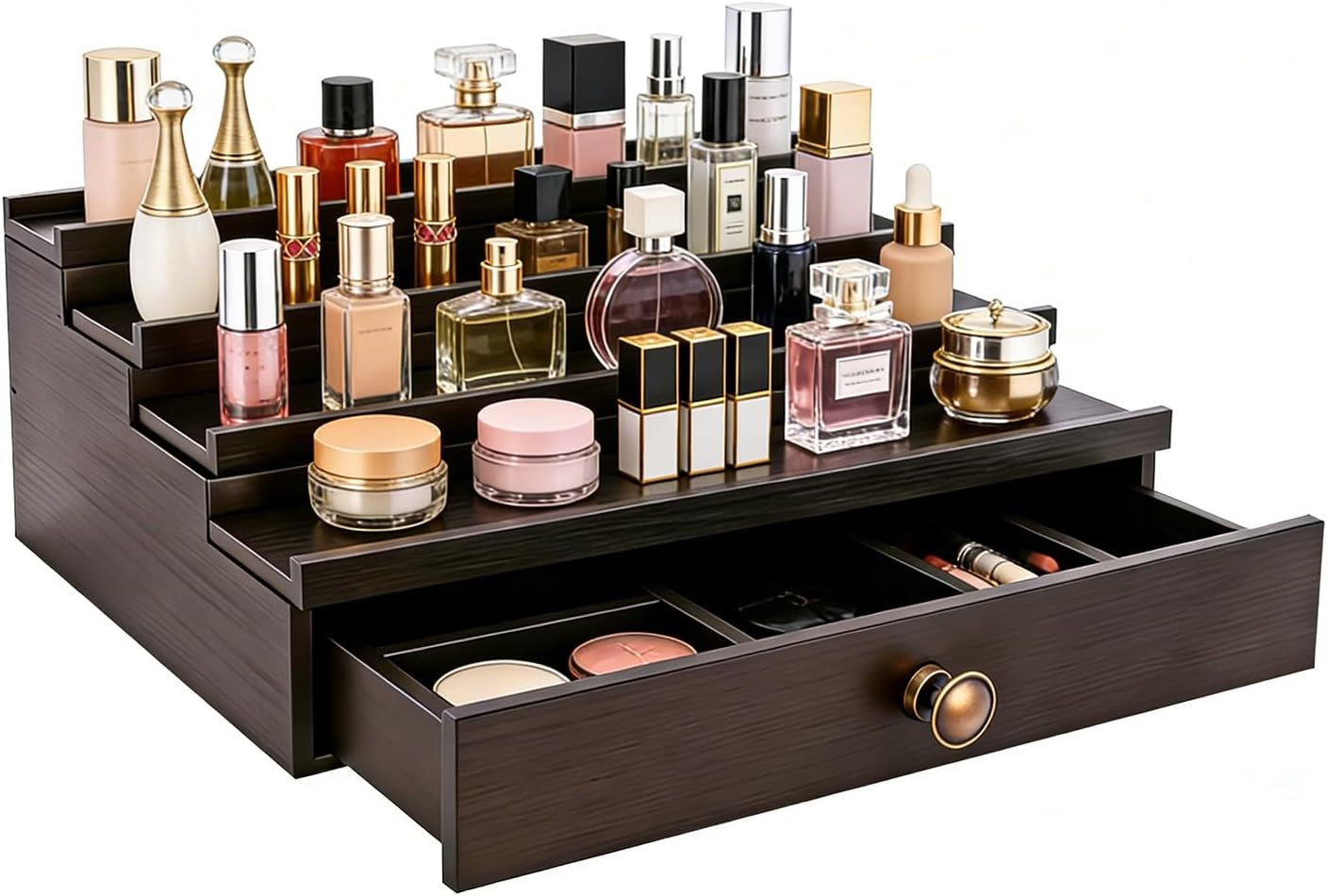 4 Tier Wooden Perfume Stand Cologne Jewerly Organizer BST220