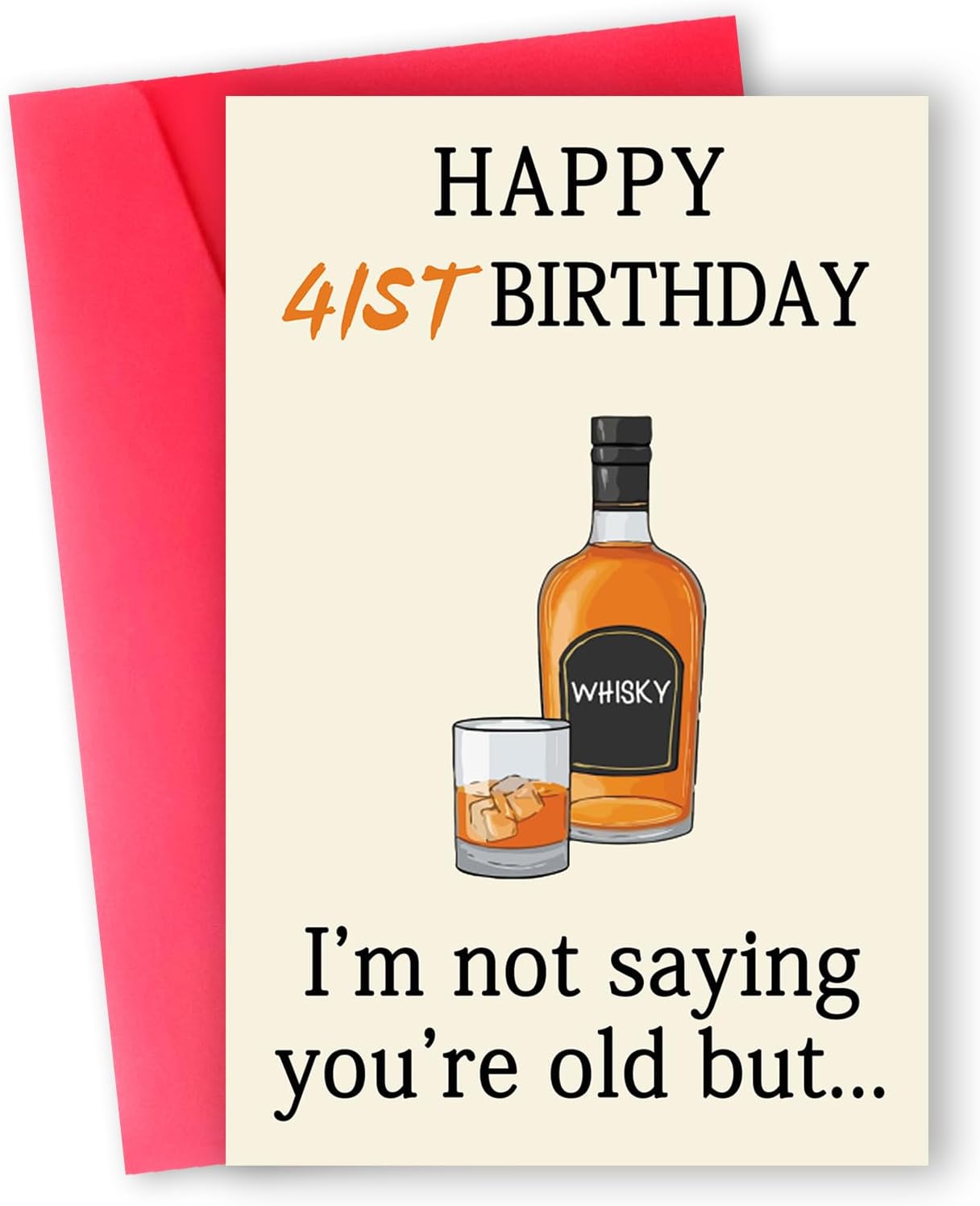 Funny 41st Birthday Card, Best 41st Birthday Gifts Women Men, Unique 41st Birthday Decorations for Him Her, Happy 41 Year Old Bday Card Gifts for Husband Wife WN420