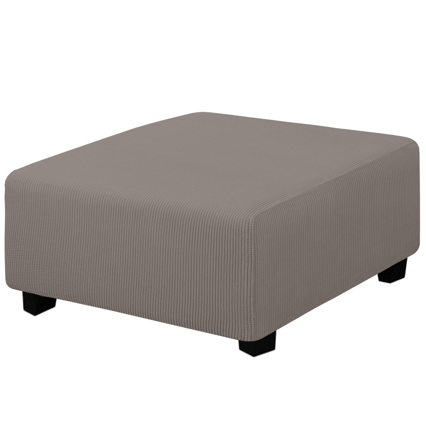 Easy-Going Stretch Square Ottoman Cover 15x15x15inch Dark Blue | Folding Storage Footstool cover Furniture Protector Soft Rectangle slipcover with Elastic Bottom BST202