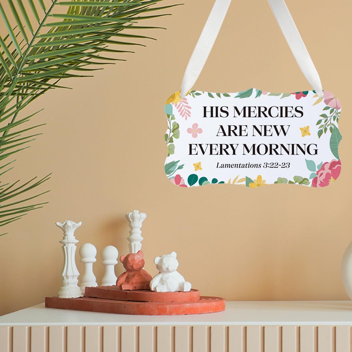 HDHBP Boho Religious Christian Wall Art Inspirational Bible Verses Wall Decor Catholic Faith Based Gifts Acrylic Sign for Front Door Christmas BST326H