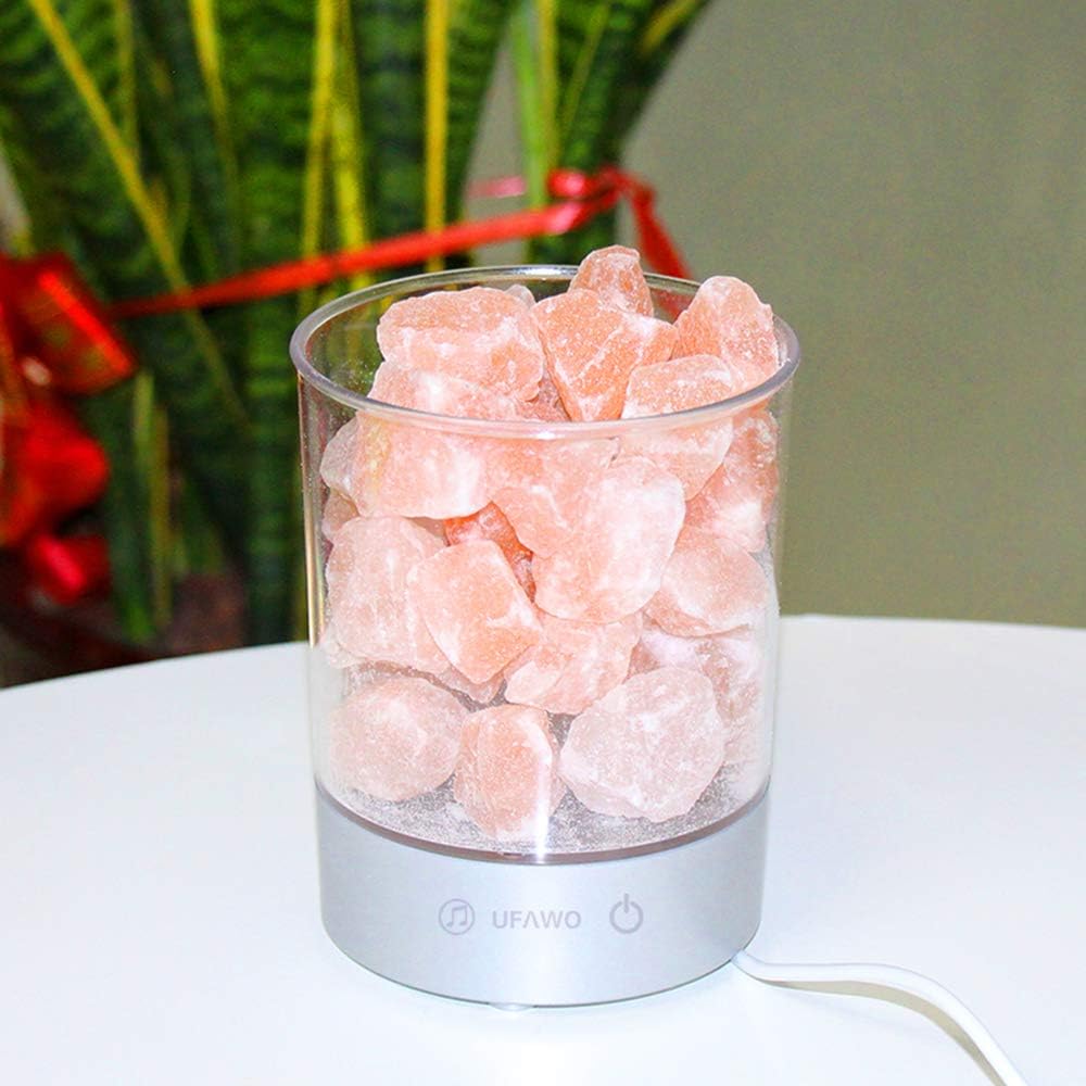 U1 Wireless BT Speaker+Crystal Salt Rock Lamp Sound Box Night Light USB Bedside Table Decorative Lamp Music Loudspeaker