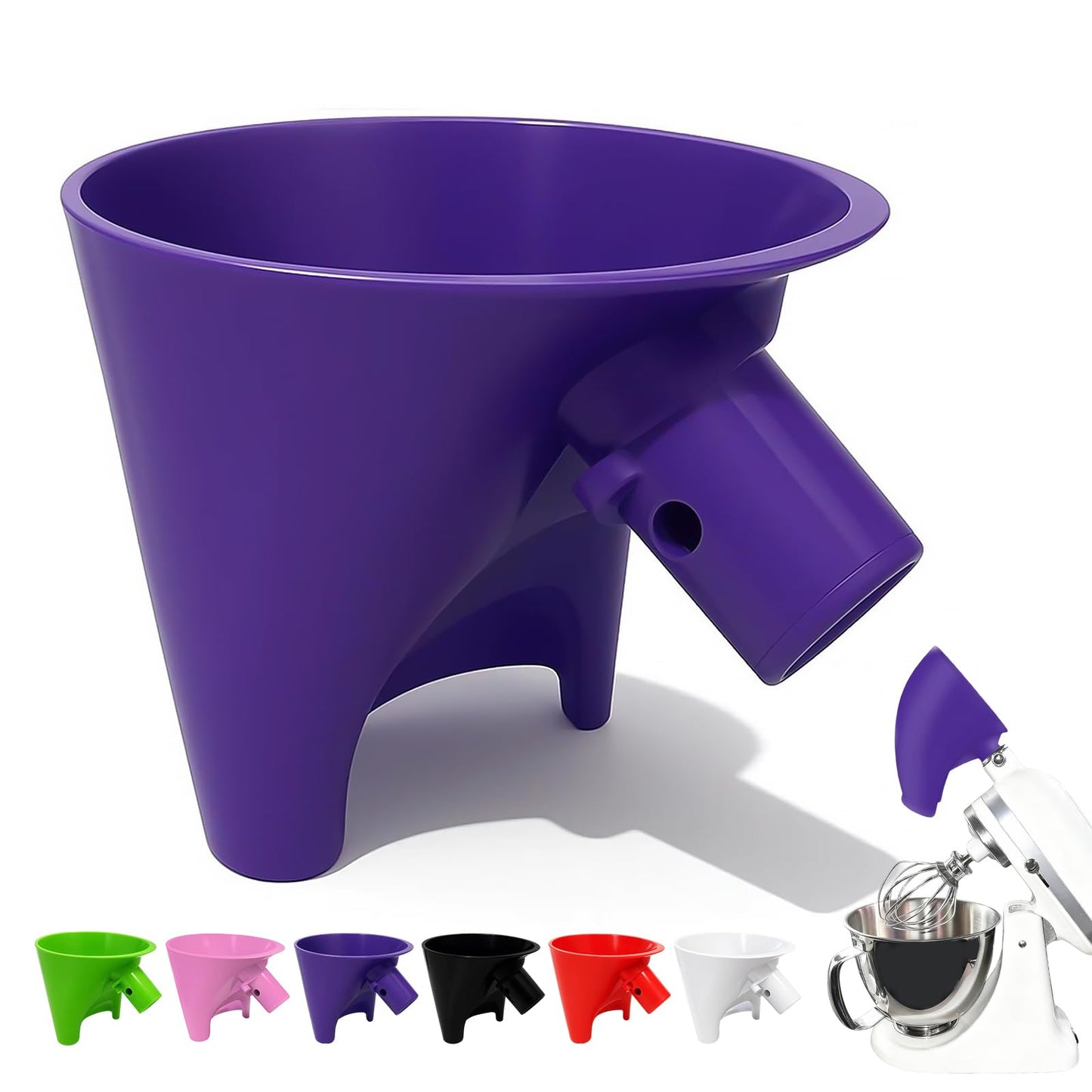 2026 New Flour Funnel for Kitchen Aid Mixer,Fits Tilt-Head 4.5–5 Qt (KSM150), Kitchen Aid Accessories and Attachments,Powder Funnel with Easy-Pour, Prevents Spills,Easy to Clean Baking Tool(Black) BST220