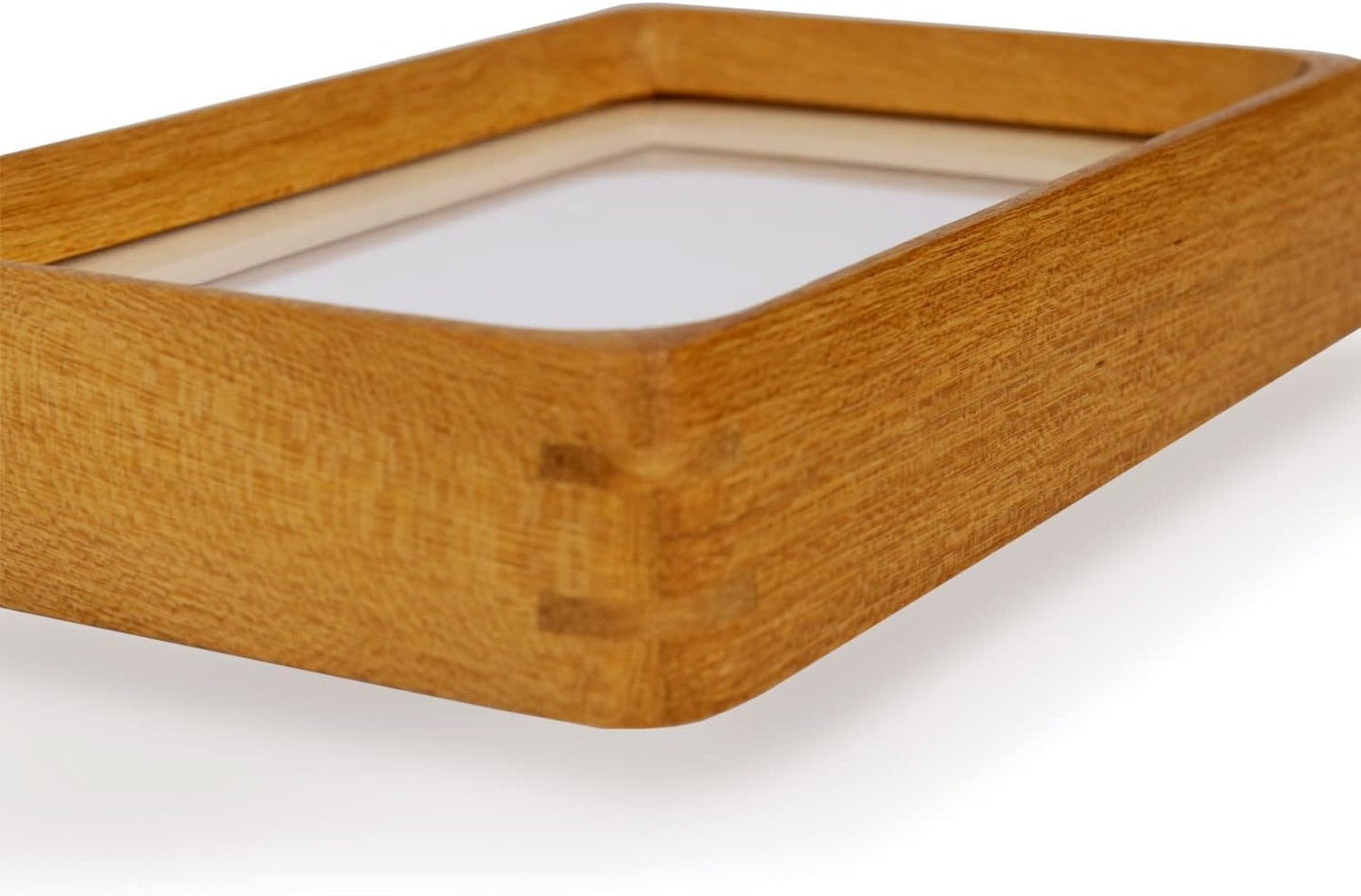 6x6 Solid Teak Wood Picture Frame Matted to 4x4 | Shatterproof Plexiglass, Mortise-Tenon Build, Horizontal & Vertical Tabletop Wall Mounting Square Display Frame BST220