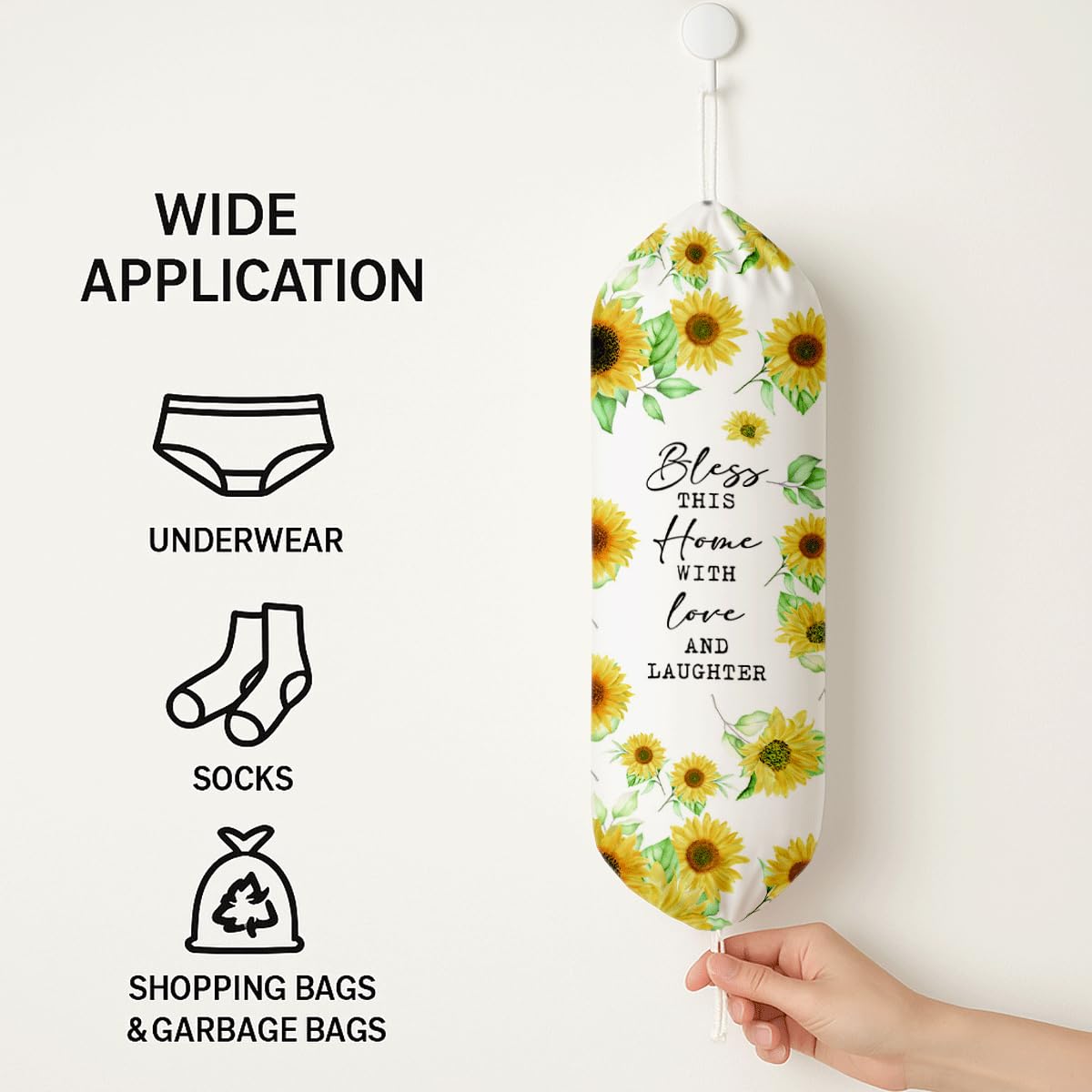 Plastic Bag Holder, The Way Page 16 Plastic Bag Holder Christian Decor, Reusable Hanging Trash Bags Dispenser, Christian Kitchen Gifts for Women Plastics Bags Holders with Bible Verse BST202