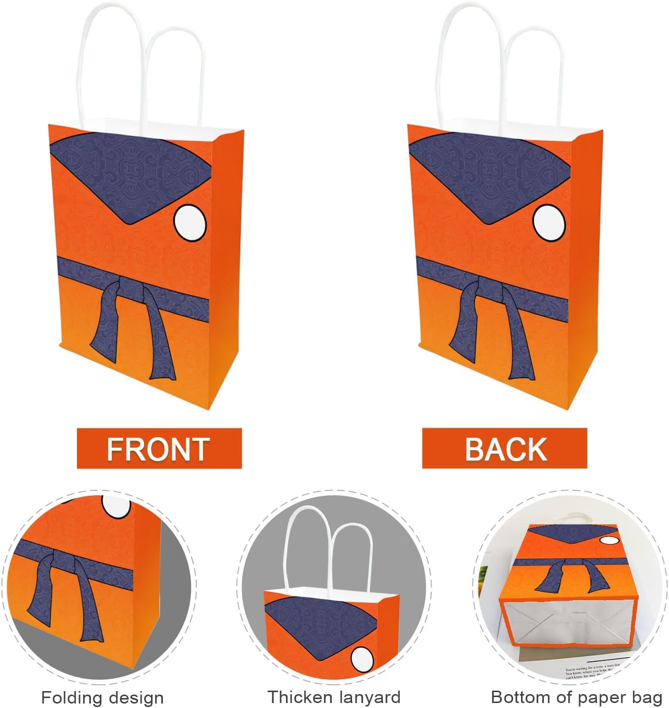 Lessflow Cartoon Dragon Party Paper Gift Bags With Handles, 2 Styles Favor Bags for Birthday Decorations, Goody Candy Bags for Kids Party Supplies BST326H