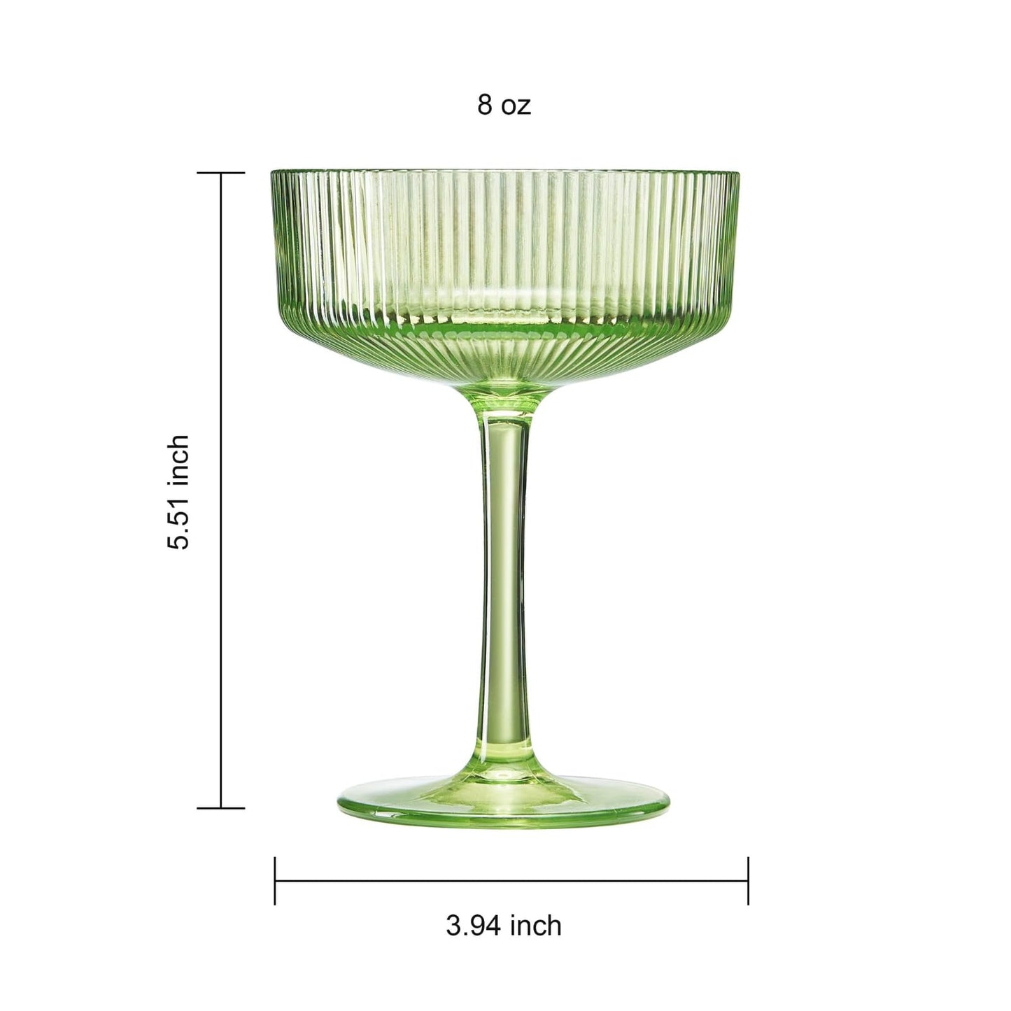 Khen Pink Peach Acrylic Ribbed Coupe Martini Champagne Cocktail Glasses, Set of 4, 8 oz Shatterproof Ripple Stemware European Style Reusable Drinkware Goblets, Indoor Outdoor Parties Weddings Bar Gift BST220