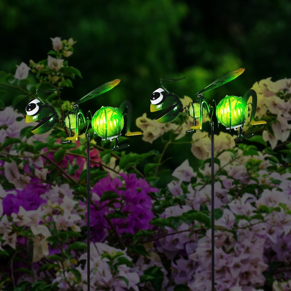 Viveta Garden Solar Lights Decorative, 2 Pack Metal Peacock Solar Lights Stake for Outdoor Garden Patio Yard Lawn Decorations