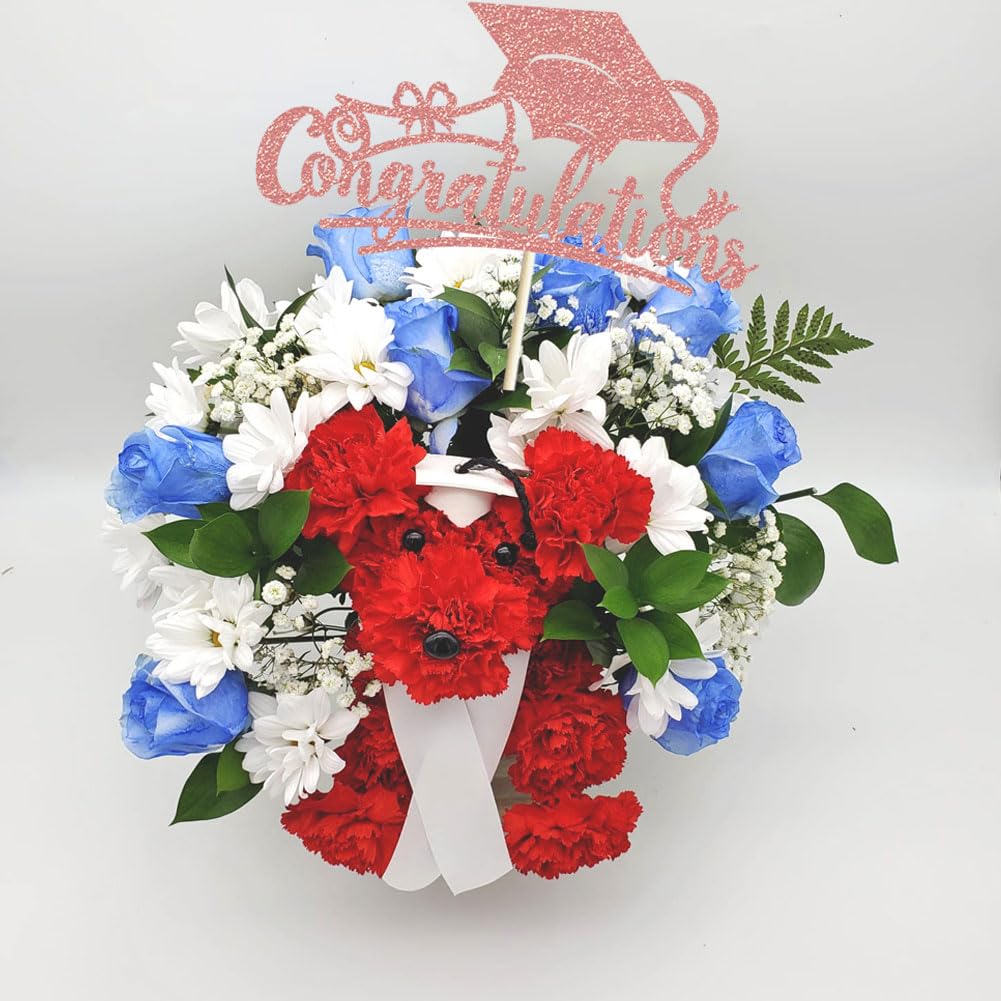 Congratulations 2026 Graduation Cake Topper Red Glittery Class of 2026 Cake Topper Congrats Grad Party Cake Decor for 2026 Senior High School College Grad Party Supplies Decorations BST220