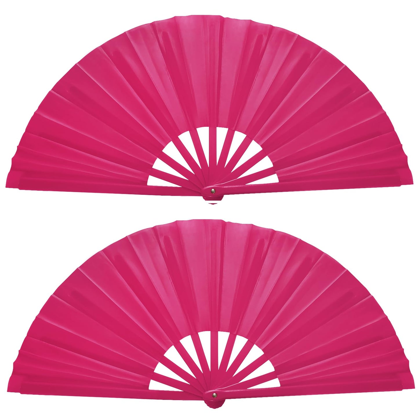 Handheld Folding Fan 13 Inch, Hand Fans for Women Foldable, Large Rave Fan, Dance Performance Prop Fan, Boots on the Ground Fan, Cool Fan on the Street Portable for Outdoor (1 Pcs Rose) WN420