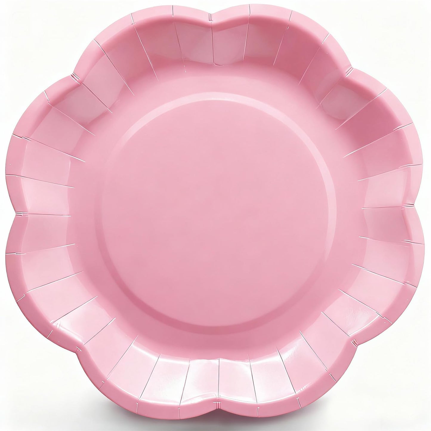 Red Plates Party Supplies,9 inch Red Paper Plates Disposable Scalloped for Birthday Cake Plate Baby Shower Dinner Wedding Dessert Valentines Day Party BST220