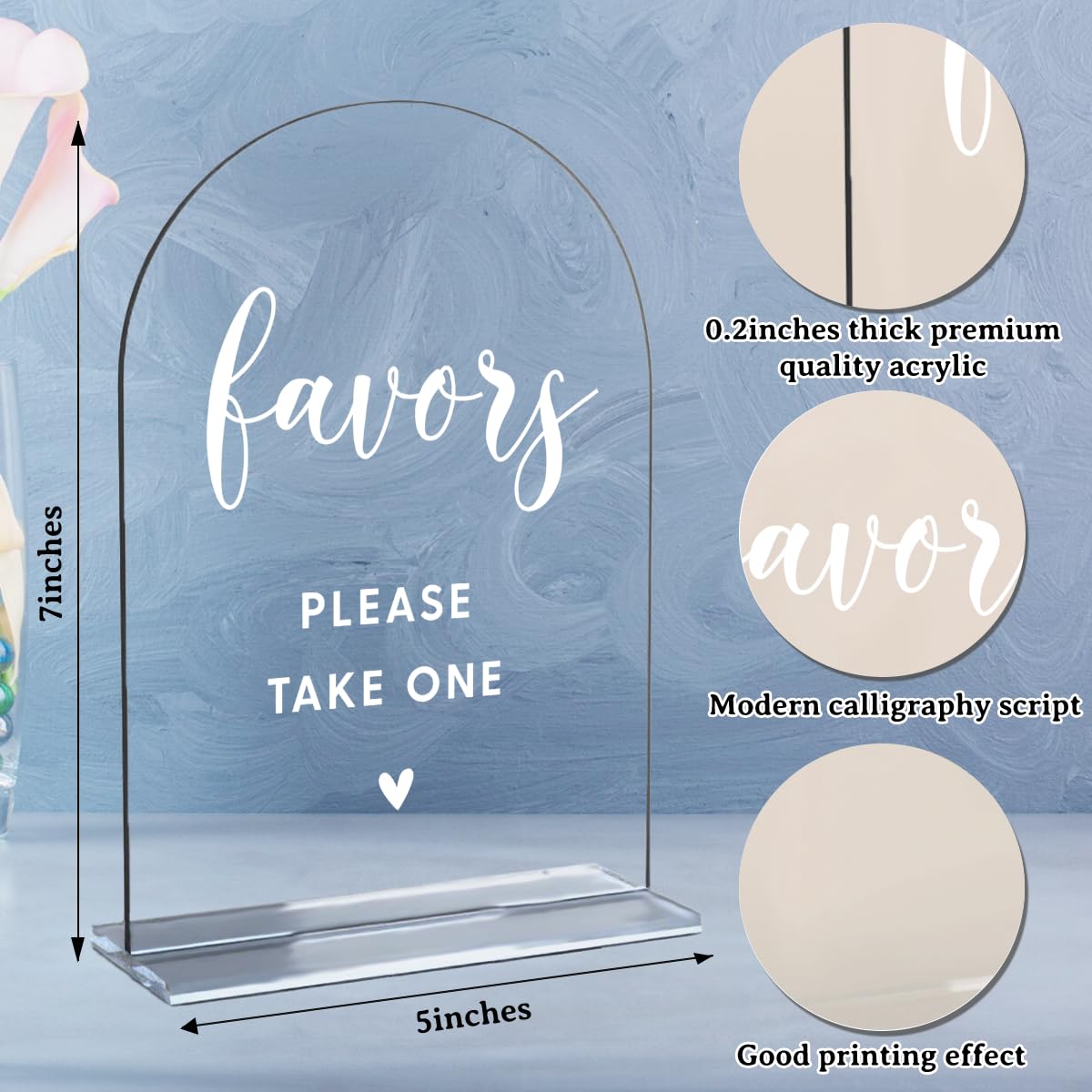 Acrylic Wedding Signs, Bridal Shower Decorations, Modern Arched Round Top Acrylic Table Top Sign with Holder for Wedding Reception Party Dinner - Can't Wait to See What Develops (Clear) BST326L