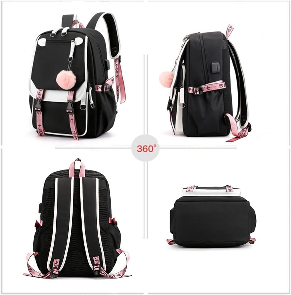 dageraad Backpacks For Teen Girls With USB Port,Kids Backpack With USB Lightweight Water Resistant Can Hold 15.6in Notebook,Tablets.Girls Backpack Can Be Used As Gift for Students Or Friends (Green) BST326H