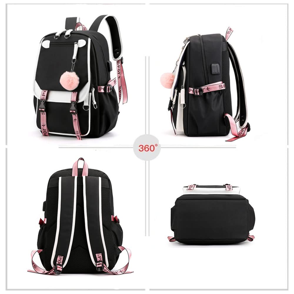 dageraad Backpacks For Teen Girls With USB Port,Kids Backpack With USB Lightweight Water Resistant Can Hold 15.6in Notebook,Tablets.Girls Backpack Can Be Used As Gift for Students Or Friends (Green) BST326H