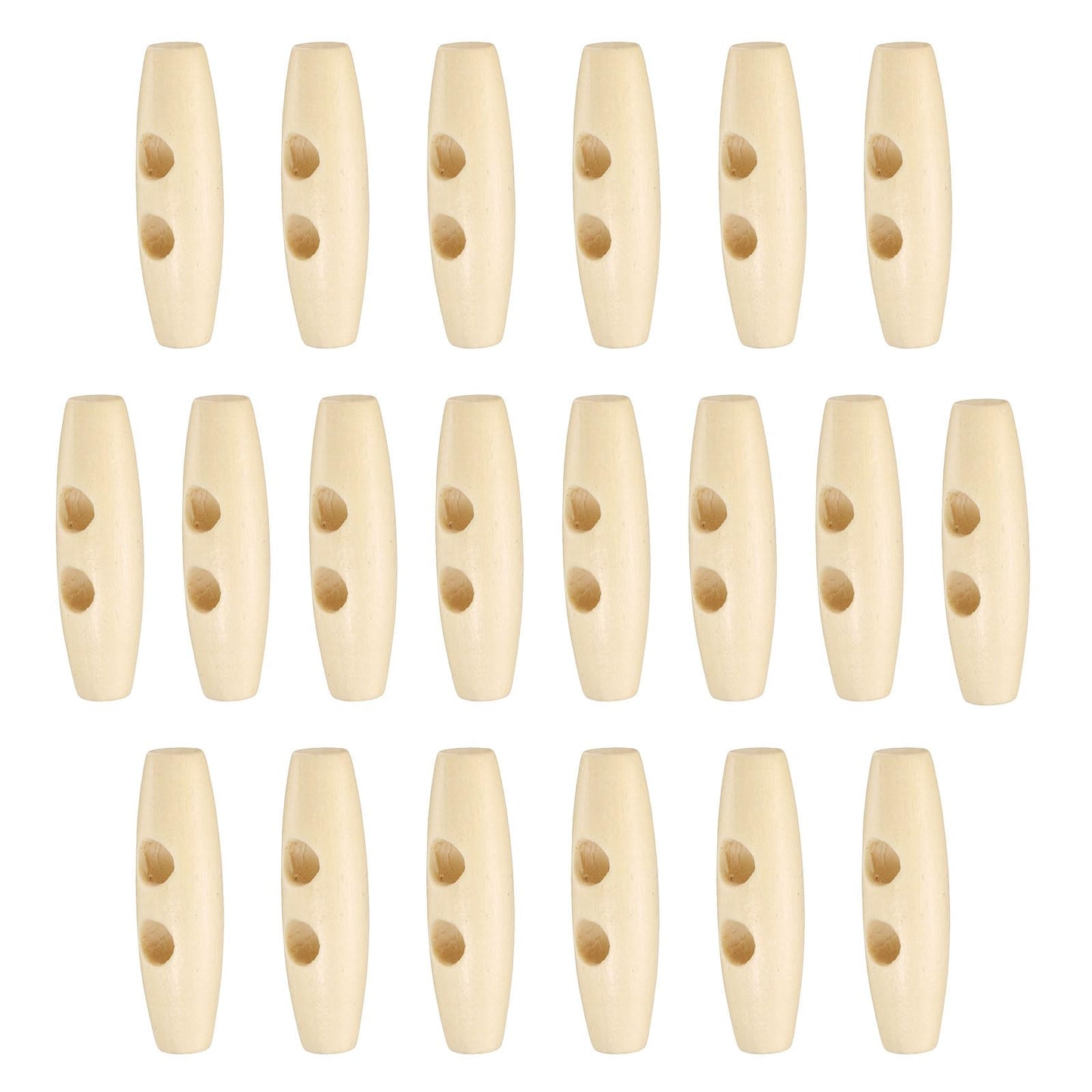 HARFINGTON 60mm / 2.4" Wooden Toggle Buttons 20pcs 2-Hole, Maroon | Wood Olive Sewing Buttons Horn Oval Buttons Sewing Accessories for Coat Sweaters Clothing DIY Craft BST326L