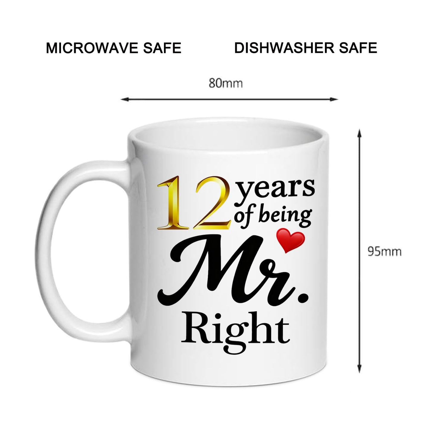 10 Year Anniversary For Couple Coffee Mugs Set of 2-10th Wedding Gifts Decorations for Parents Grandparents Husband Wife Him Her 11oz (10th) BST220