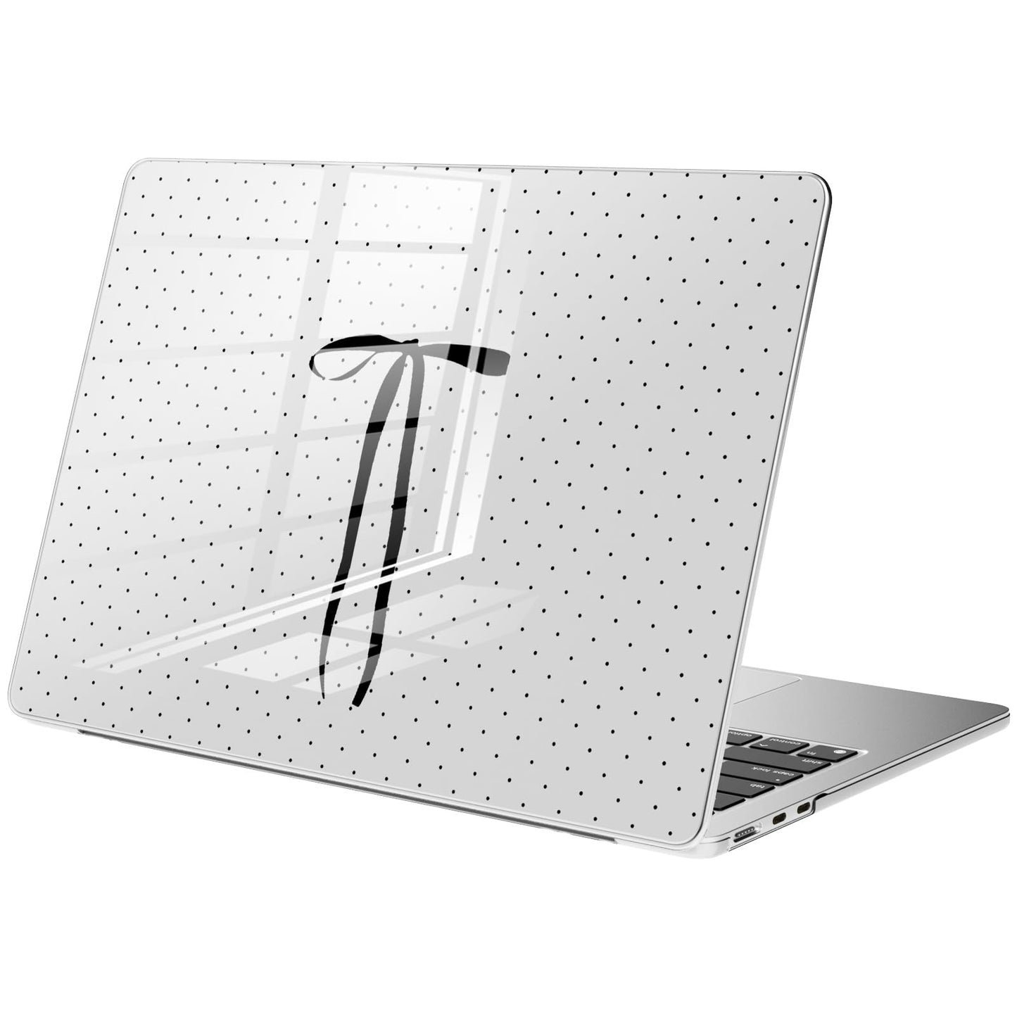 Compatible with MacBook Air 15 inch Case M5 M4 M3 M2 2026-2023 Release A3448 A3241 A3114 A2941, Cute White Polka Dot Protective Hard Shell Clear Black Cover for Mac Air 15.3 inch WN420