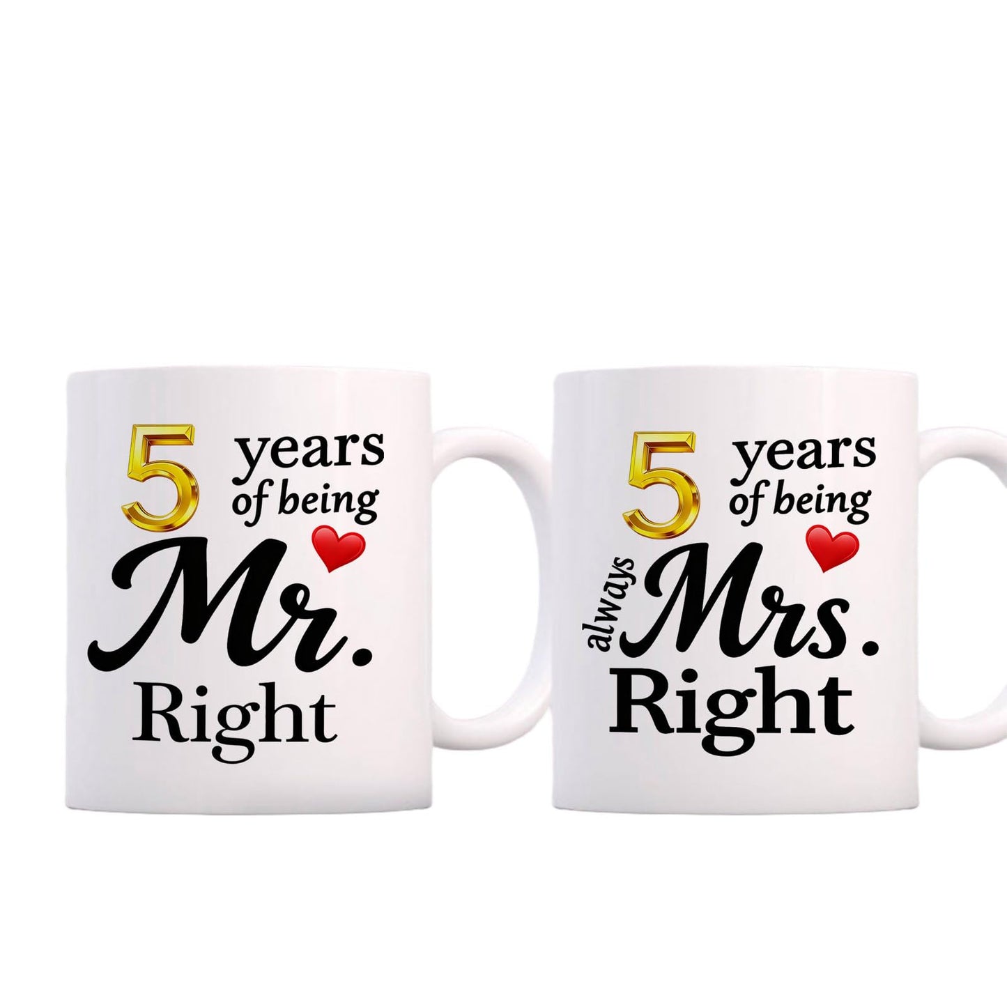 10 Year Anniversary For Couple Coffee Mugs Set of 2-10th Wedding Gifts Decorations for Parents Grandparents Husband Wife Him Her 11oz (10th) BST220