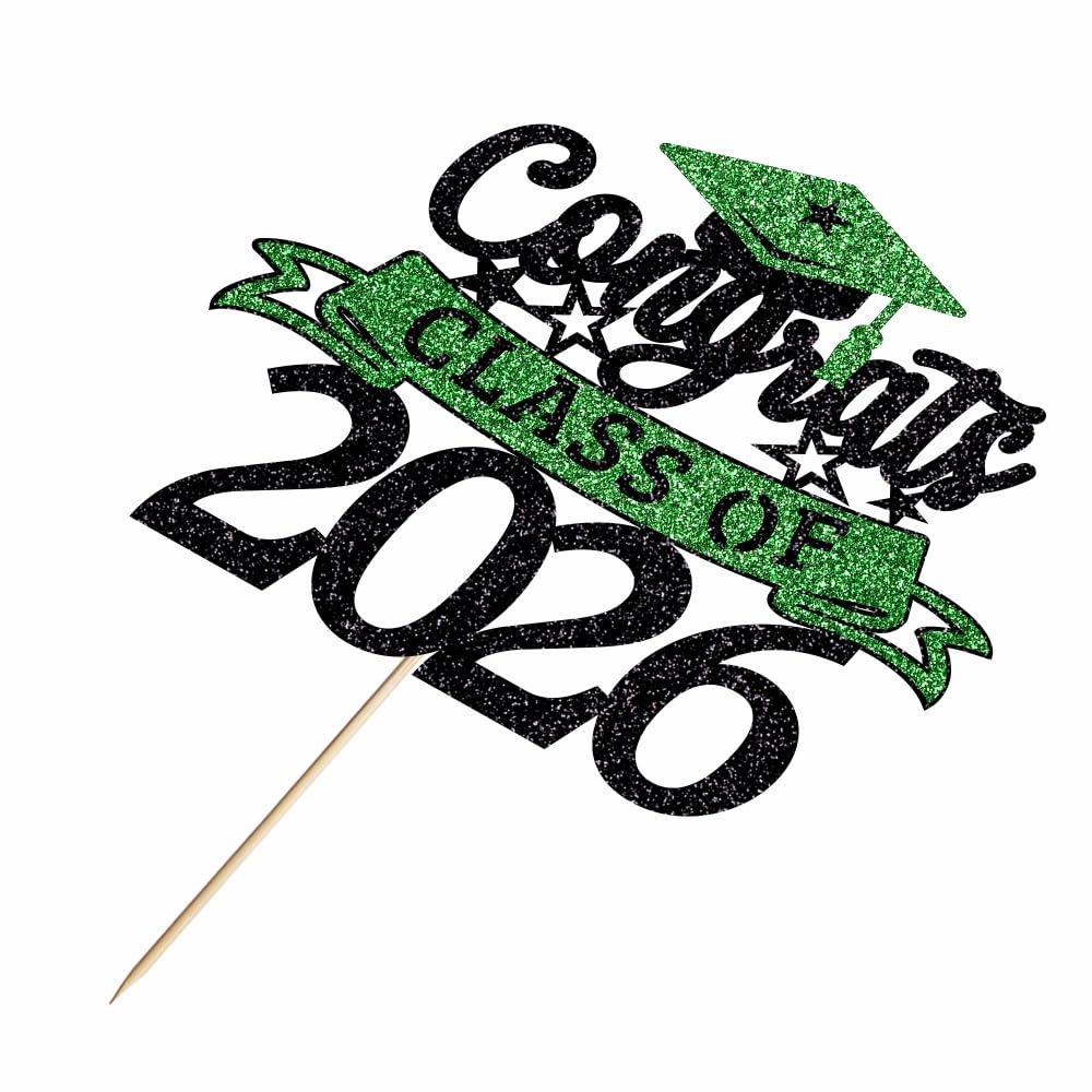 Congratulations Cake Topper,Congratulations 2026 Graduation | Cake Topper,Graduation, Wedding, Retirement, Birthday, Anniversary, Celebration Party Decorations Supplies (Black Gold) BST202