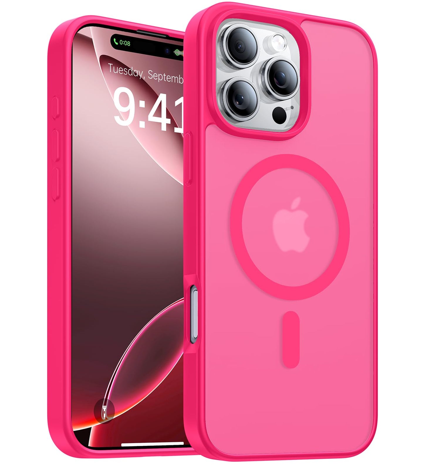 Magnetic for iPhone 17 Pro Max Case,[Anti-Slip][Compatible with MagSafe][Military Grade Drop Protection] Shockproof Protective Translucent Phone Case for iPhone 17 Pro Max Case,Wine Red WN420
