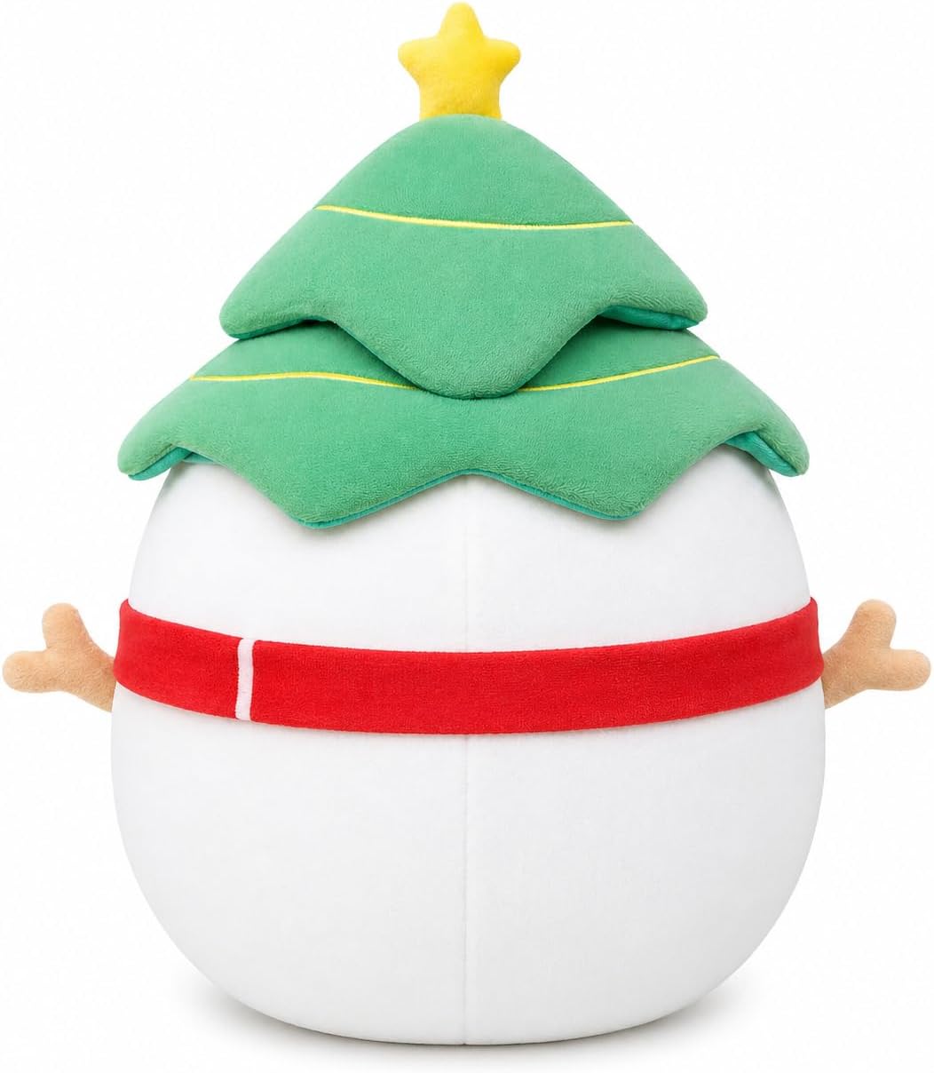Snowman Noel Plush Toy with Tree Hat and Scarf, 11" Holiday Hug Pillow WN420
