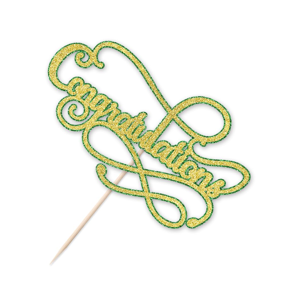 Congratulations Cake Topper,Congratulations 2026 Graduation | Cake Topper,Graduation, Wedding, Retirement, Birthday, Anniversary, Celebration Party Decorations Supplies (Black Gold) BST202