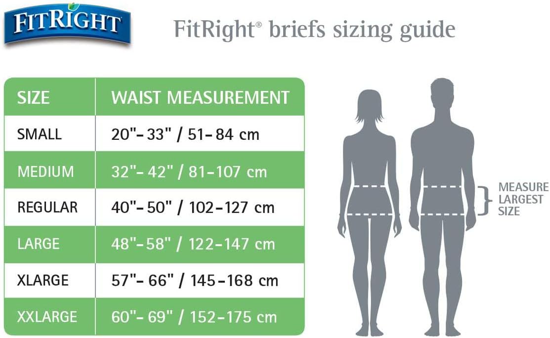 FitRight OptiFit Ultra Incontinence Briefs Unisex Heavy Absorbency S 20in-32in 20Ct 101