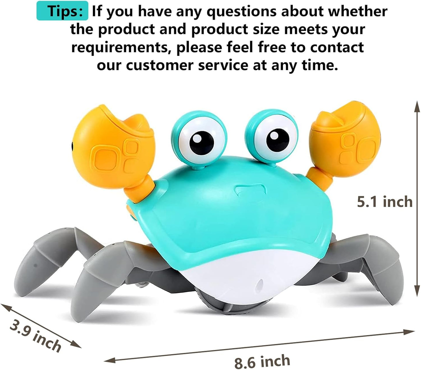 Crawling Crab Baby Toys 6–12 Months, Tummy Time Toys for Babies with Music and Lights N27