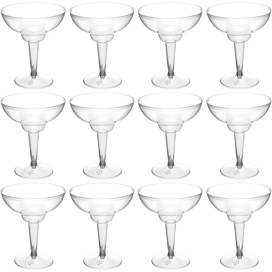 24 Pcs Plastic Margarita Glasses 12 oz Margarita Cups Mexican Theme Party Decorations Martini Glasses Bulk Cocktail Glass for Wedding Mexican Theme Carnivals (Multicolor)