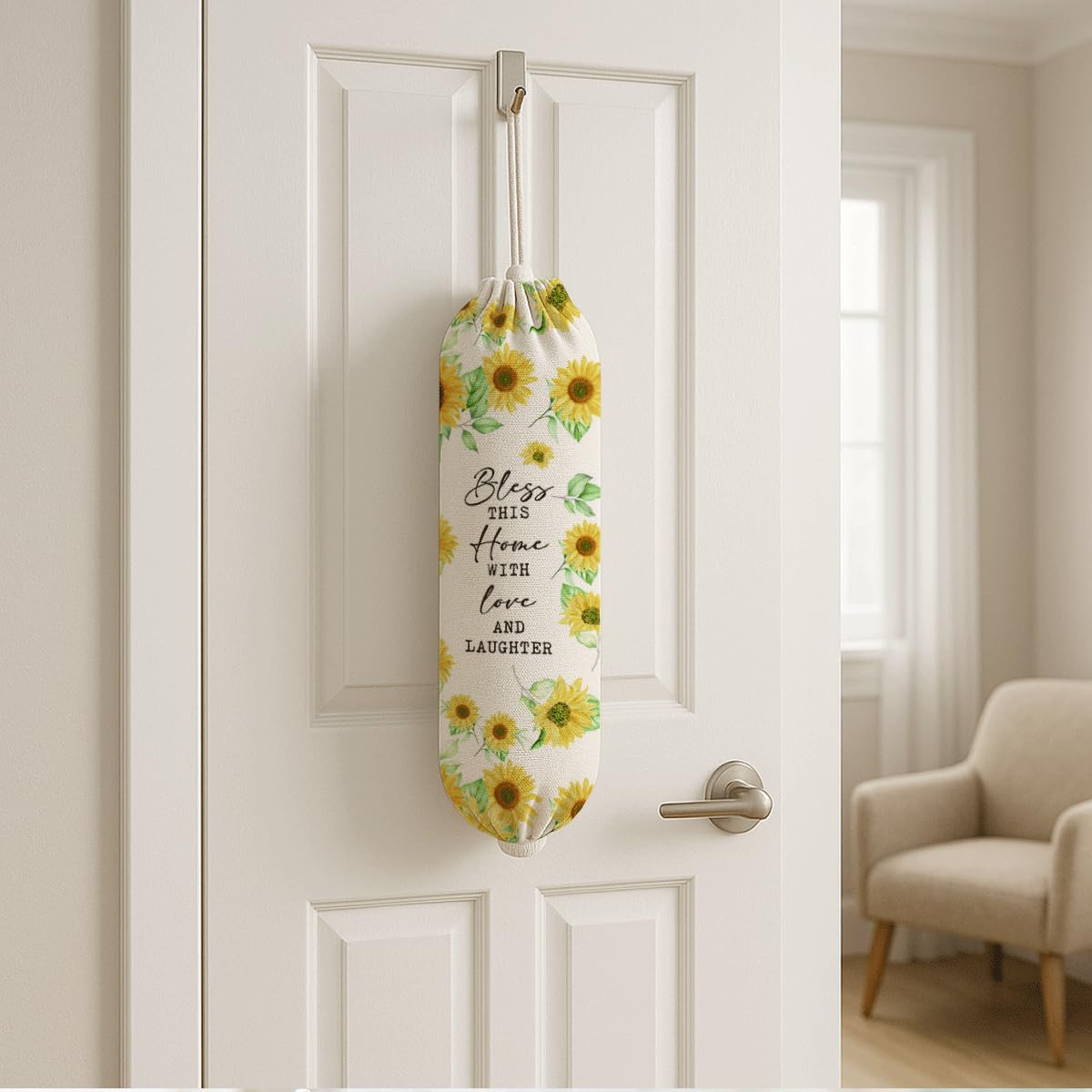 Plastic Bag Holder, The Way Page 16 Plastic Bag Holder Christian Decor, Reusable Hanging Trash Bags Dispenser, Christian Kitchen Gifts for Women Plastics Bags Holders with Bible Verse BST202