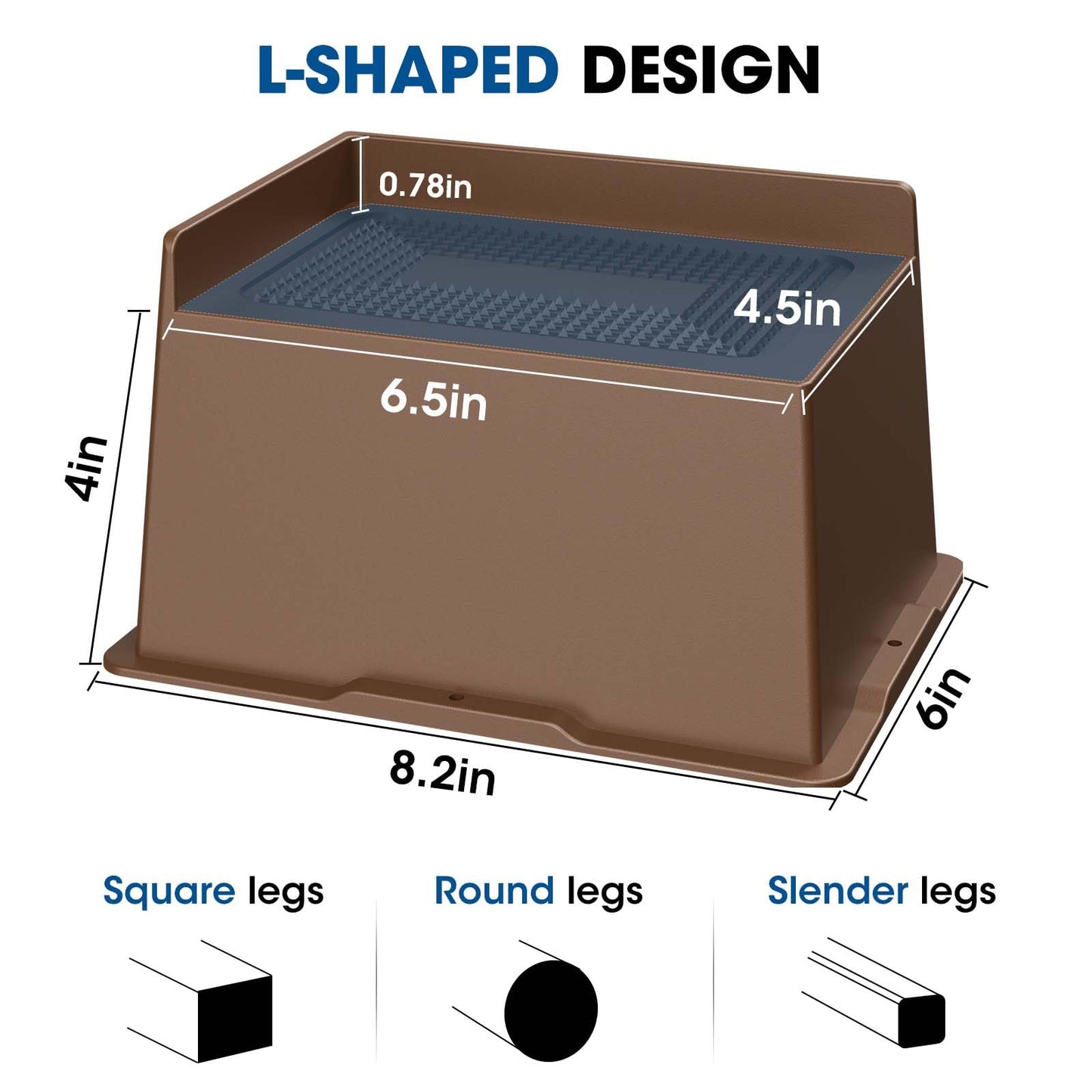 MYMULIKE Bed Risers 5 Inch Heavy Duty, Oversized Furnitures Risers 5 inch Support 6000 lbs, Bed Table Rising Blocks, Fits for Couch, Sofa, Chair, Furniture Lifts (Black 6 Pack) BST202