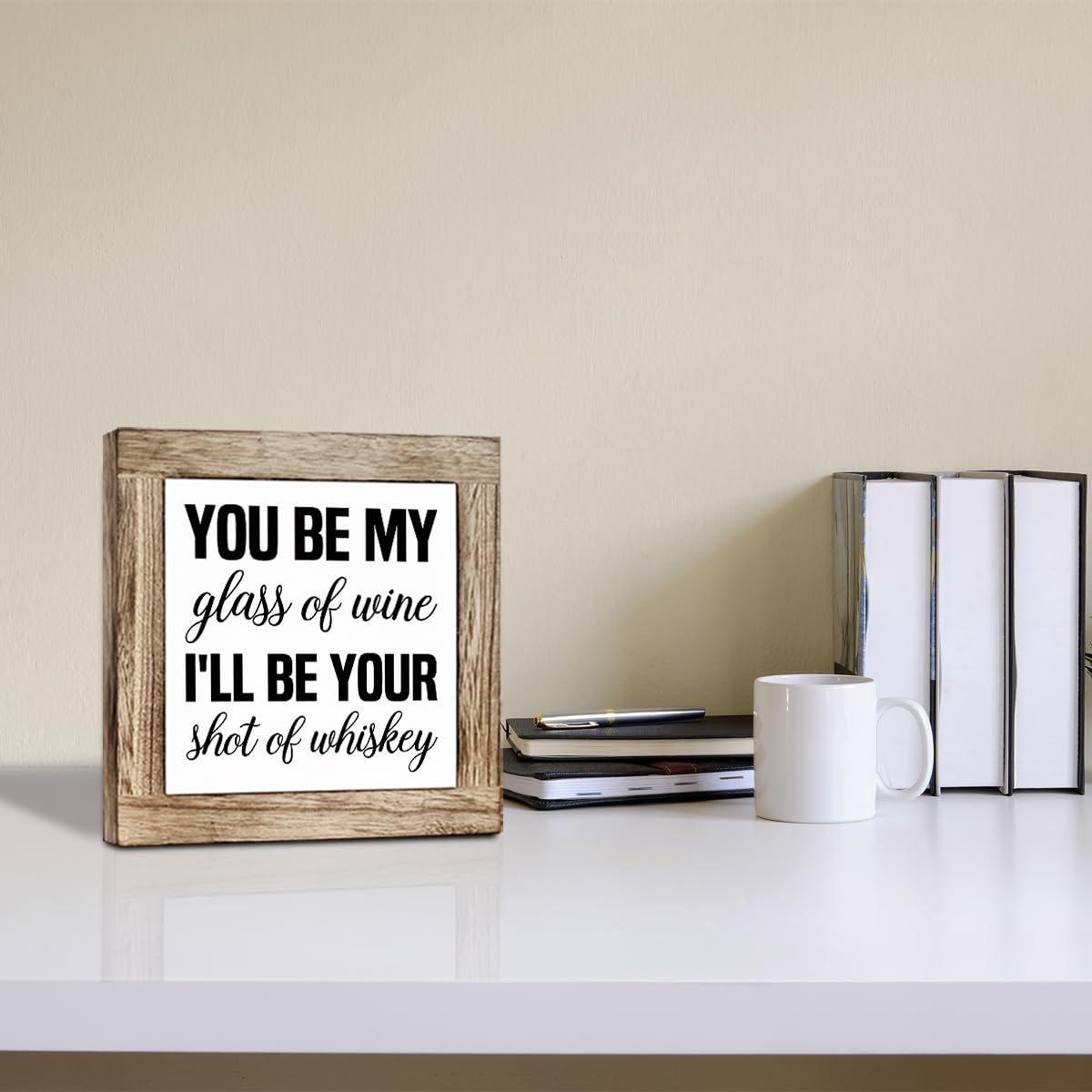 Funny Wooden Coffee Bar Decor Sign, Bar Decorations, in the Morning When Rise Give Me Jesus (and Coffee), Cafe Table Top Shelf Accessories, Cafe Signs Decor 5.9x5.9 Inches BST202