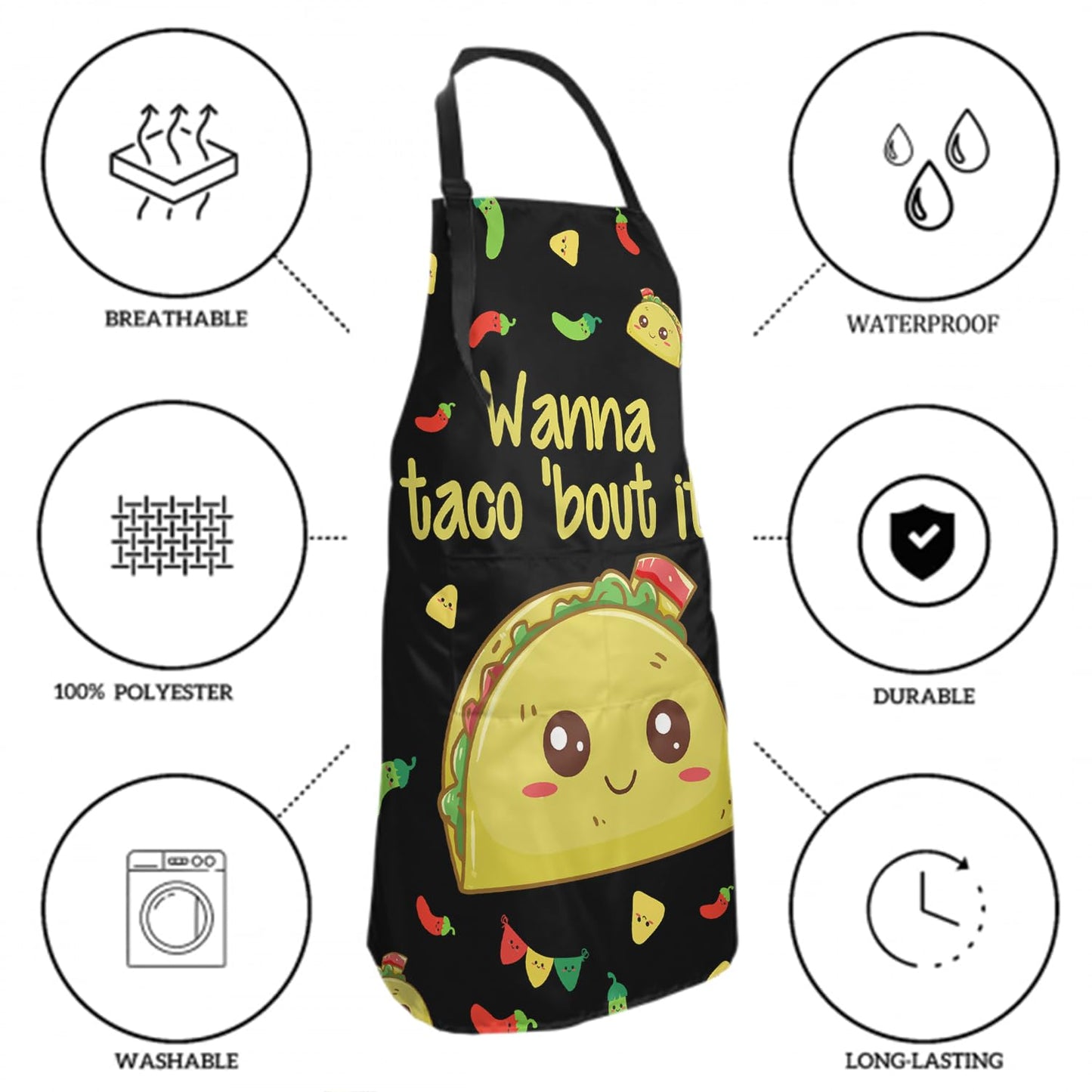 Giwawa Unisex Adult Apron Waterproof Stain Resistant Kitchen Cooking Apron with 2 Pockets for BBQ Grill Painting BST326H