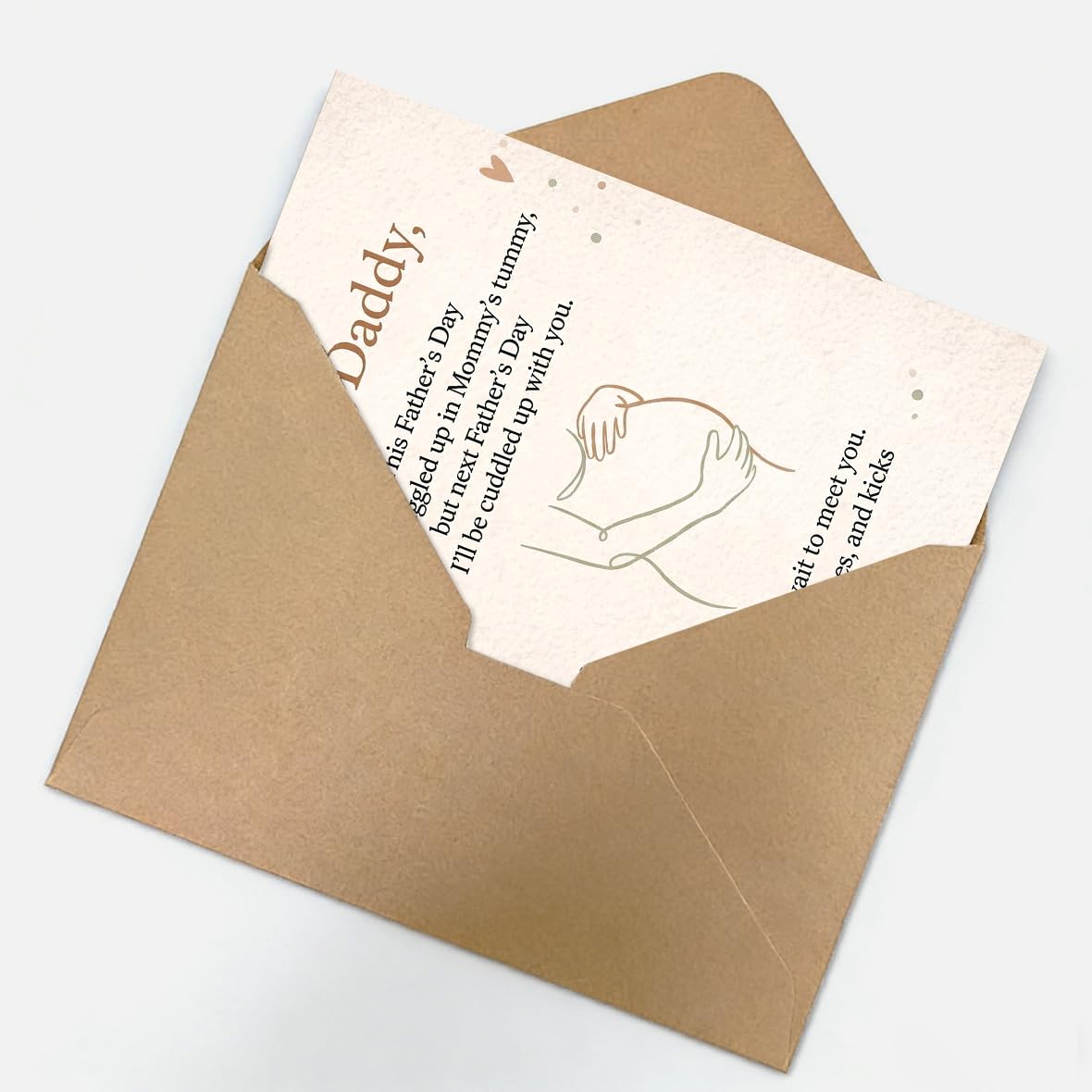 Memorial Fathers Day Card for Husband, Fathers Day Card for Husband in Heaven, Sympathy Fathers Day Gift, with Kraft Envelope and Gold Seal Sticker BST220