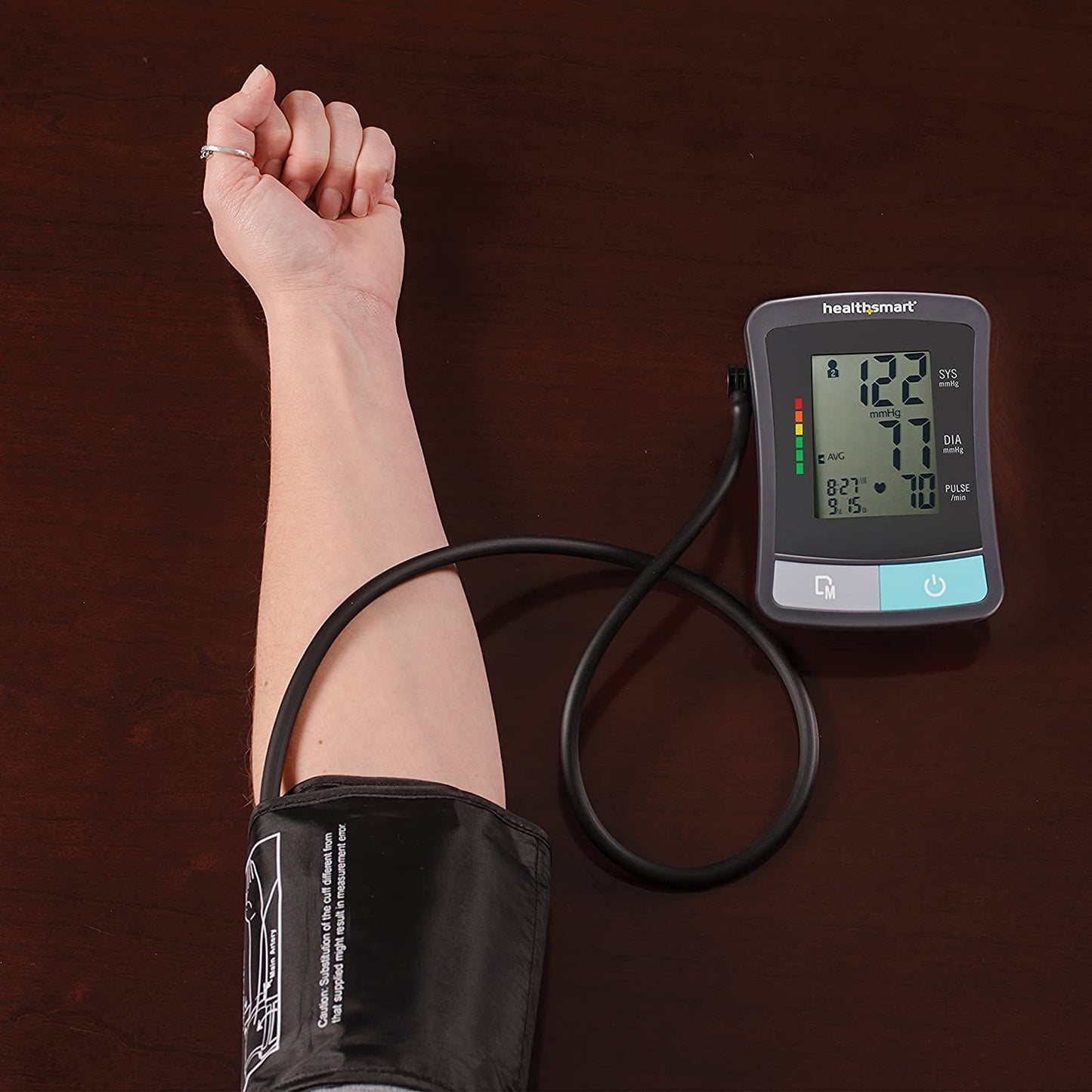 HealthSmart Digital Premium Blood Pressure Monitor with Automatic Upper Arm Cuff that Displays Blood Pressure, Pulse Rate and Irregular Heartbeat, Stores up to 120 Readings for 2 Users