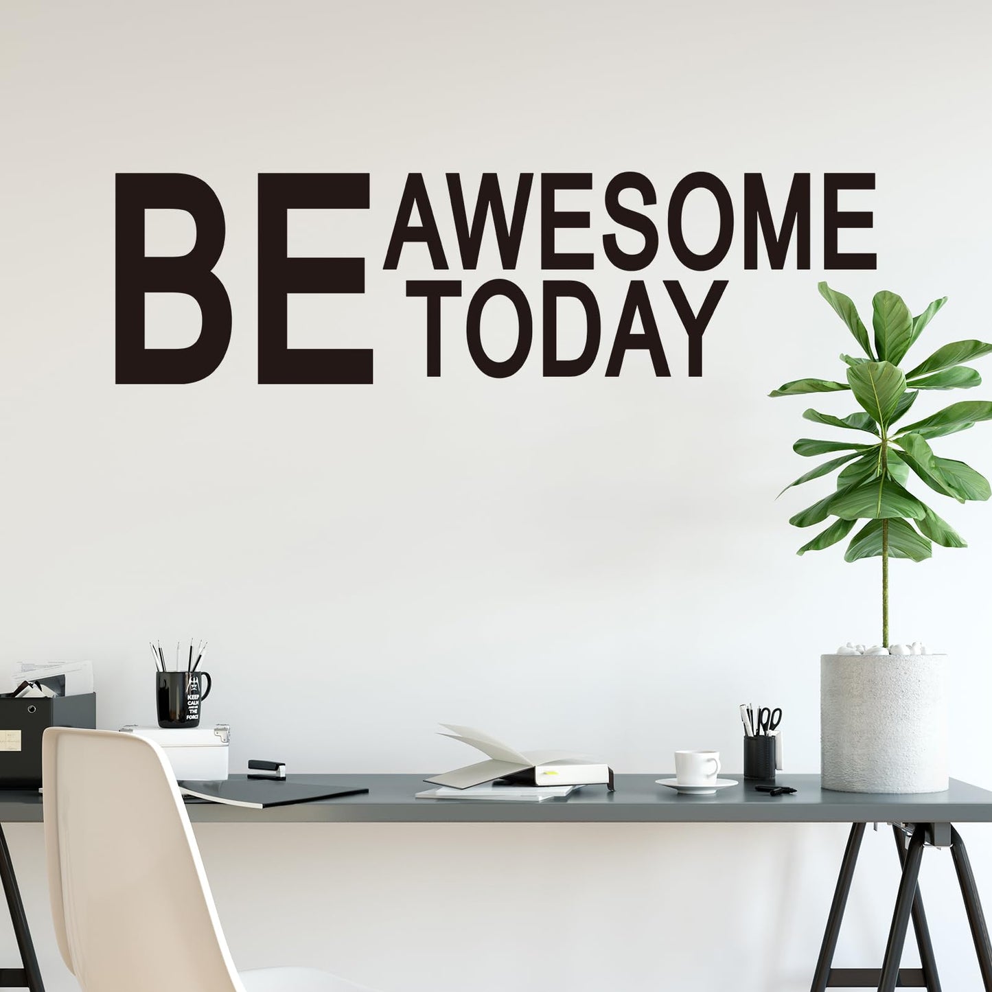 Inspirational Quotes Wall Decals for Gym: Office Motivational Positive Vinyl Art Wall Stickers for Classroom School Bedroom Living Room - Be Awesome Today 35" X 9.8" BST220