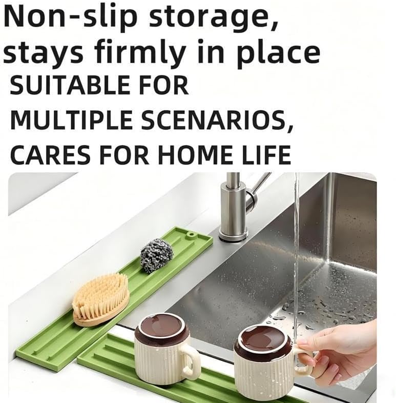 Pot Lid Holder, Food-Grade Silicone Kitchen Storage Pad for Cutting Board, Spatula, Cup and Spoon, Anti-Slip, Drip-Catching BST220