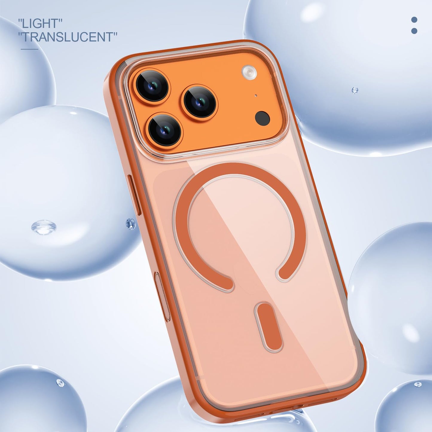 PULOKA for iPhone Case Compatible with Magsafe, Color Bumper & Clear TPU Back Hybrid Shockproof Cover (White, iPhone 16 Pro Max) WN420
