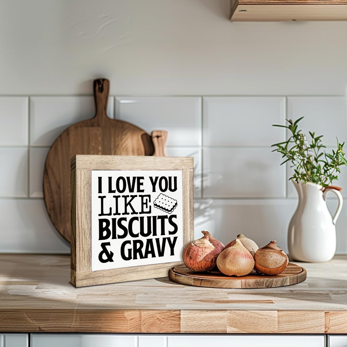 Just A Spoonful of Sugar Sign, Coffee Decor Sign, Rustic Kitchen Box Signs, Coffee Station Decor, Modern Farmhouse Home Decors for Kitchen Bar, Cafe Decors, Freestanding Wooden Plaque BST326L