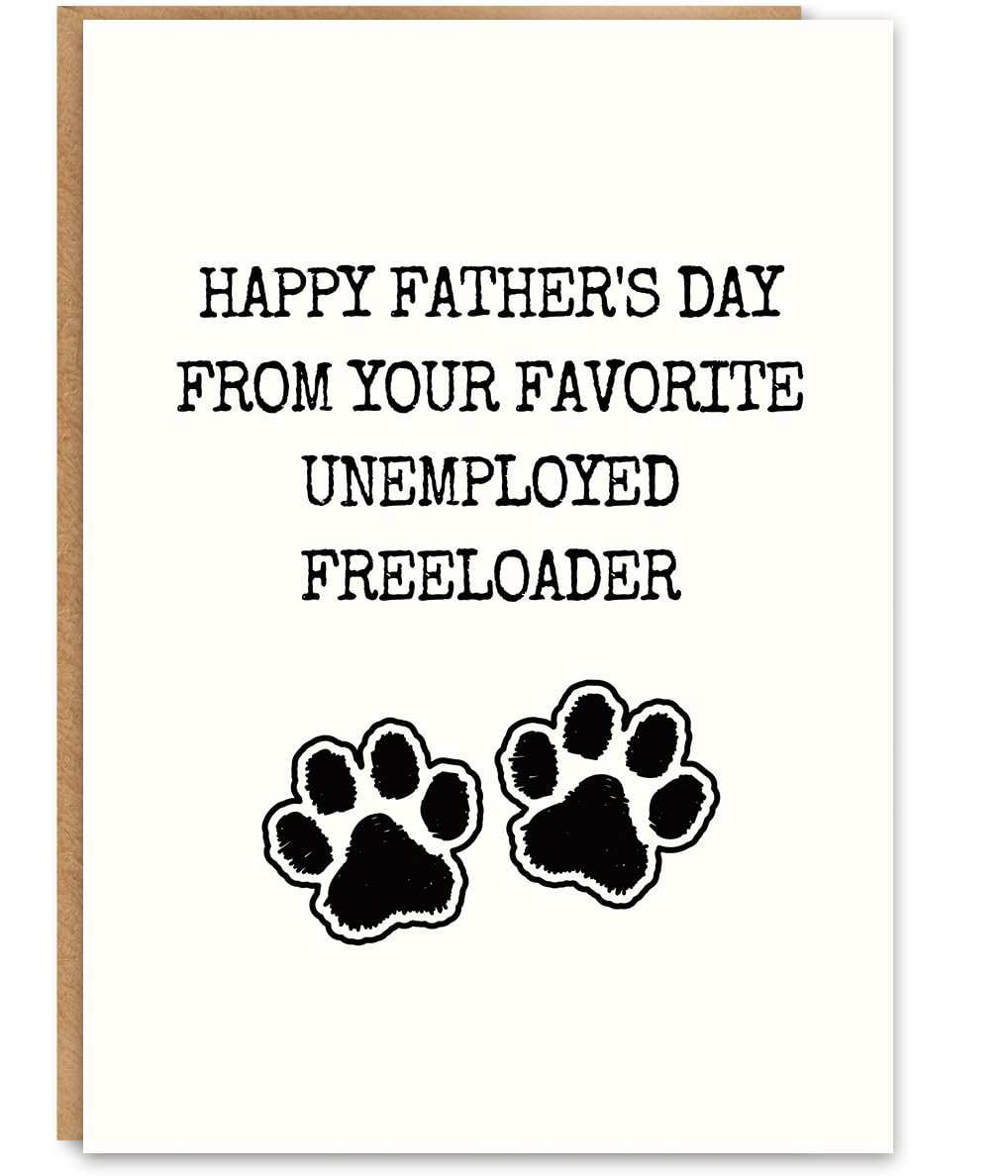 Funny Fathers Day Card for Dad, Fathers Day Gift for Dad, with Kraft Envelope and Gold Seal Sticker BST220
