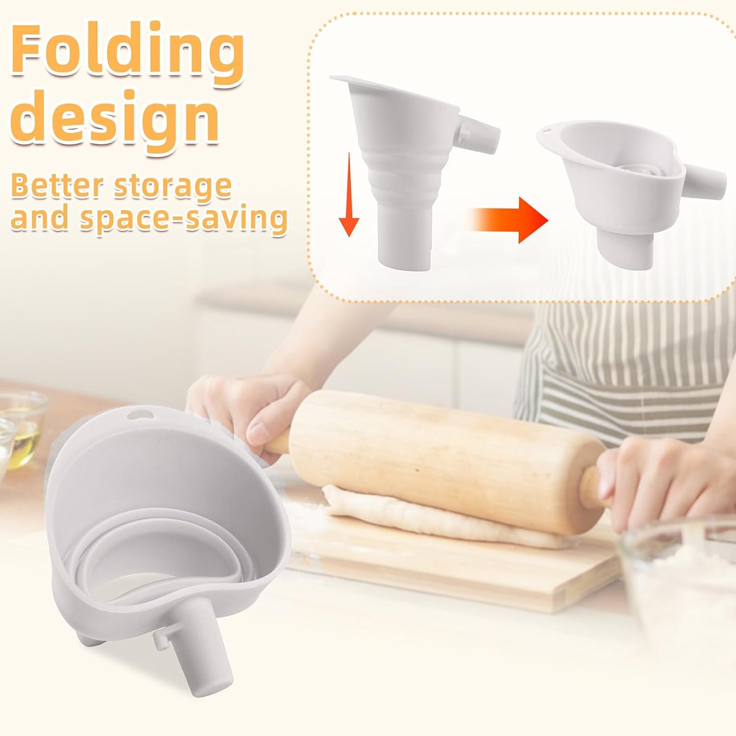 Flour Funnel for Kitchen Aid Mixer,Kitchenaid Attachments for Stand Mixer,Pour Spout for Kitchenaid Mixer,Cookie Countess Flour Funnel for Kitchen Aid,Perfect for Baking, Easy to Use, and Clean BST202