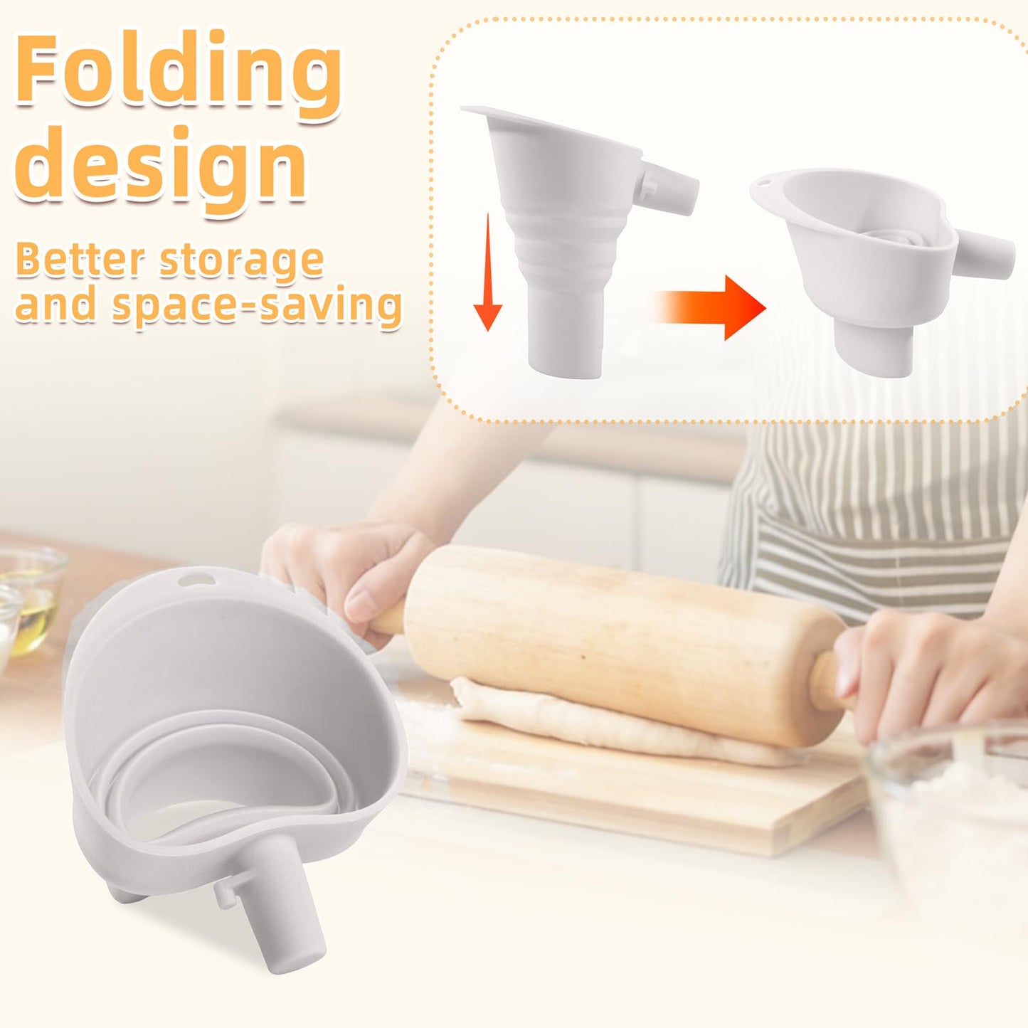 Flour Funnel for Kitchen Aid Mixer,Kitchenaid Attachments for Stand Mixer,Pour Spout for Kitchenaid Mixer,Cookie Countess Flour Funnel for Kitchen Aid,Perfect for Baking, Easy to Use, and Clean BST202