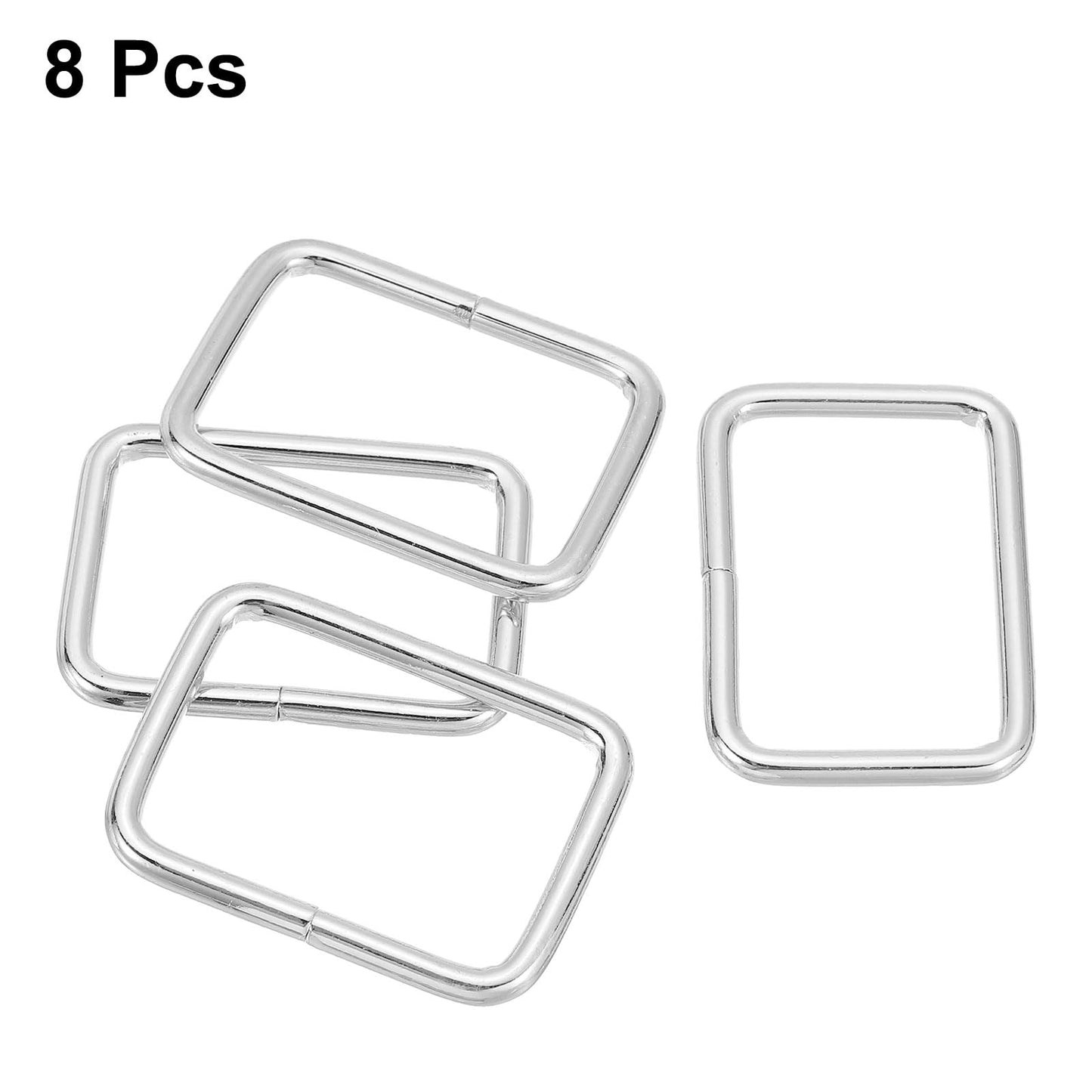 uxcell Metal Rectangle Ring, Metal Rectangular Buckle Webbing Strap Fastener for Belt DIY Accessories BST326L