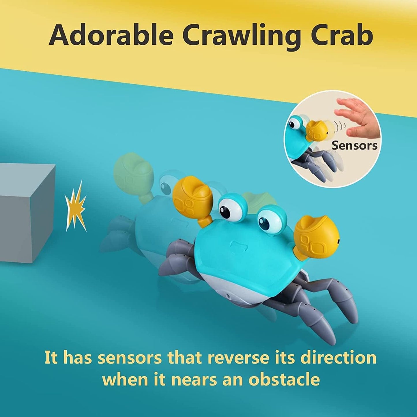 Crawling Crab Baby Toys 6–12 Months, Tummy Time Toys for Babies with Music and Lights N27