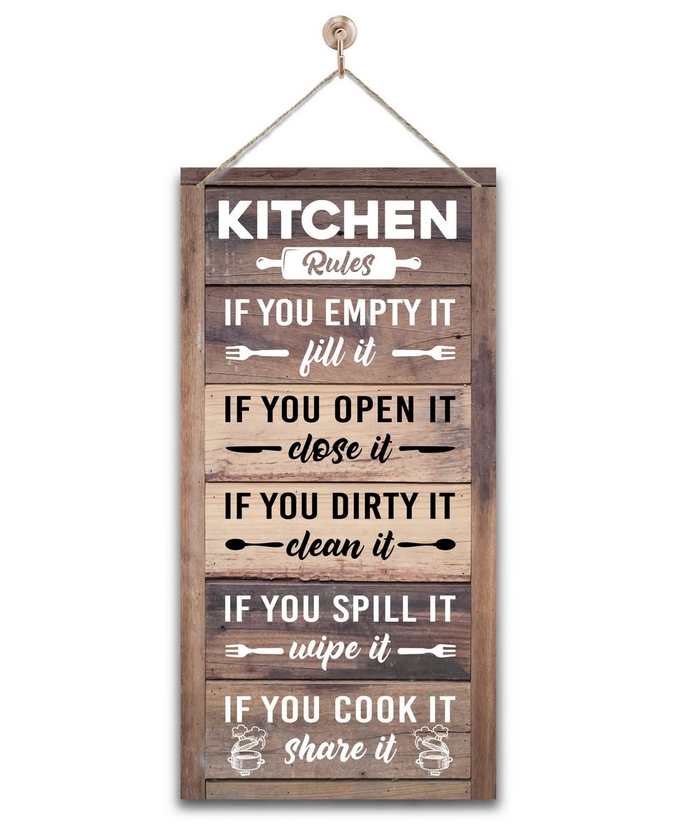 Rustic & Funny Bathroom Signs - Western & Farmhouse Bathroom Rules Wall Decor E1 BST202